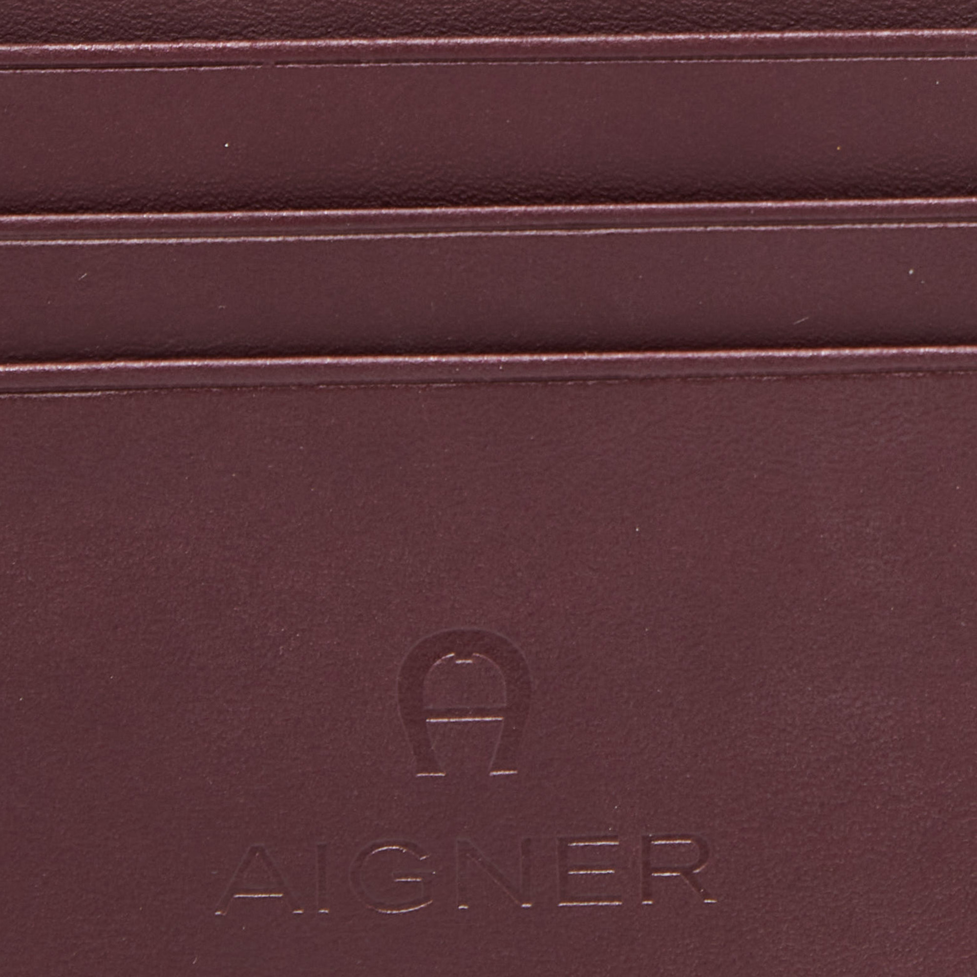 Aigner Burgundy Leather Card Holder