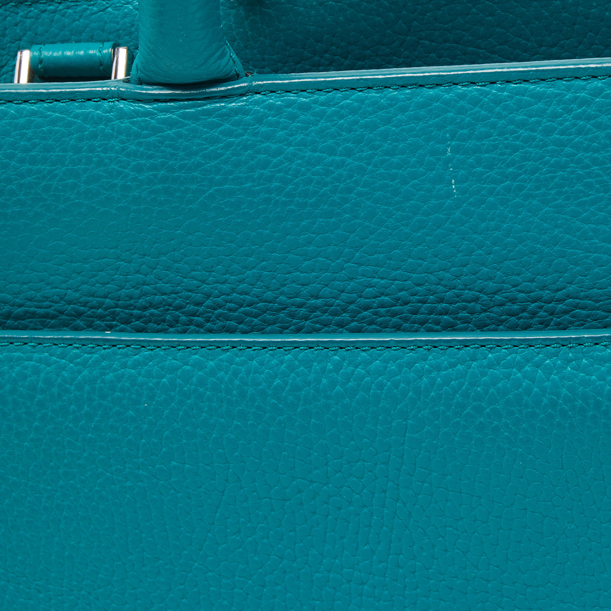 Aigner Teal Green Leather Satchel