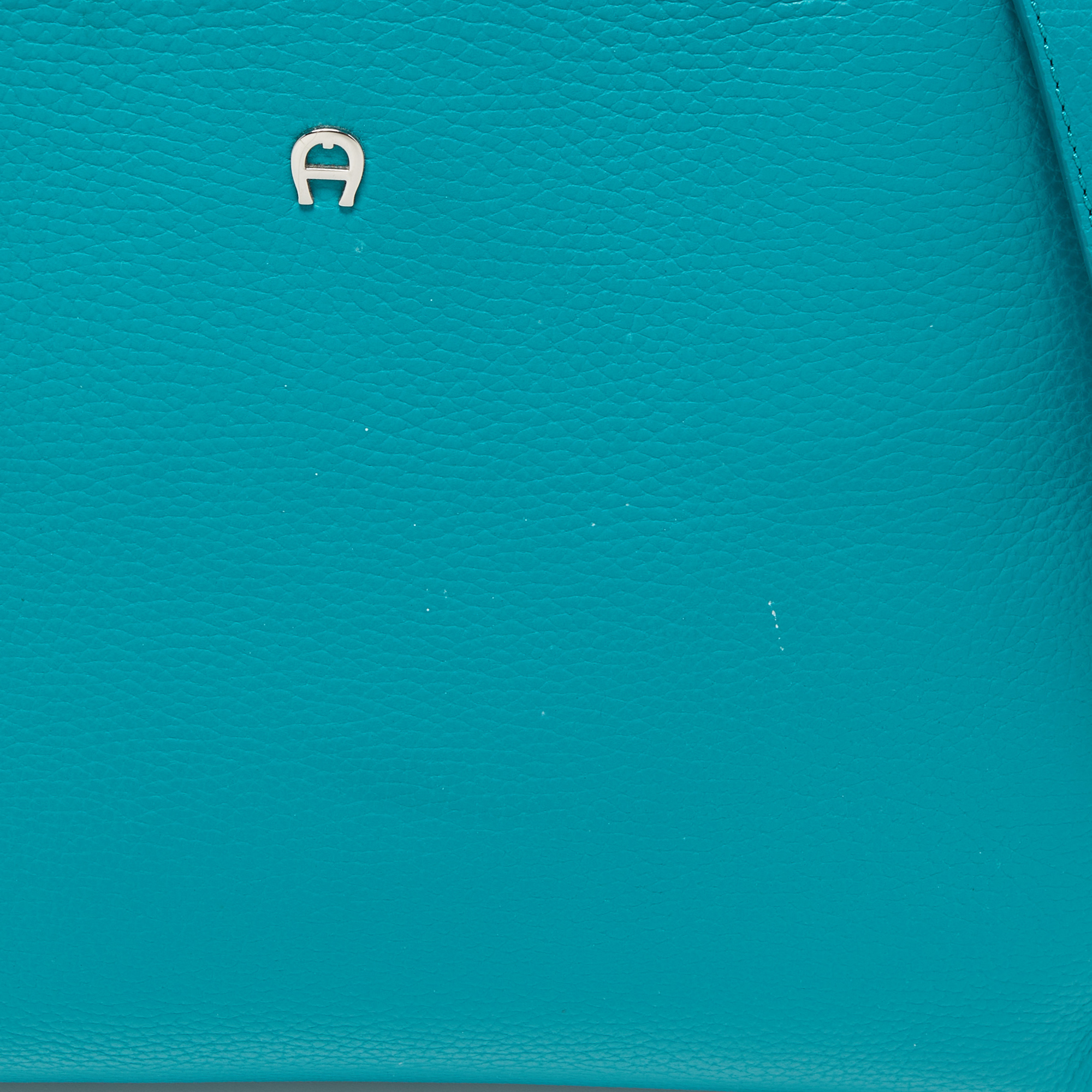 Aigner Teal Green Leather Satchel