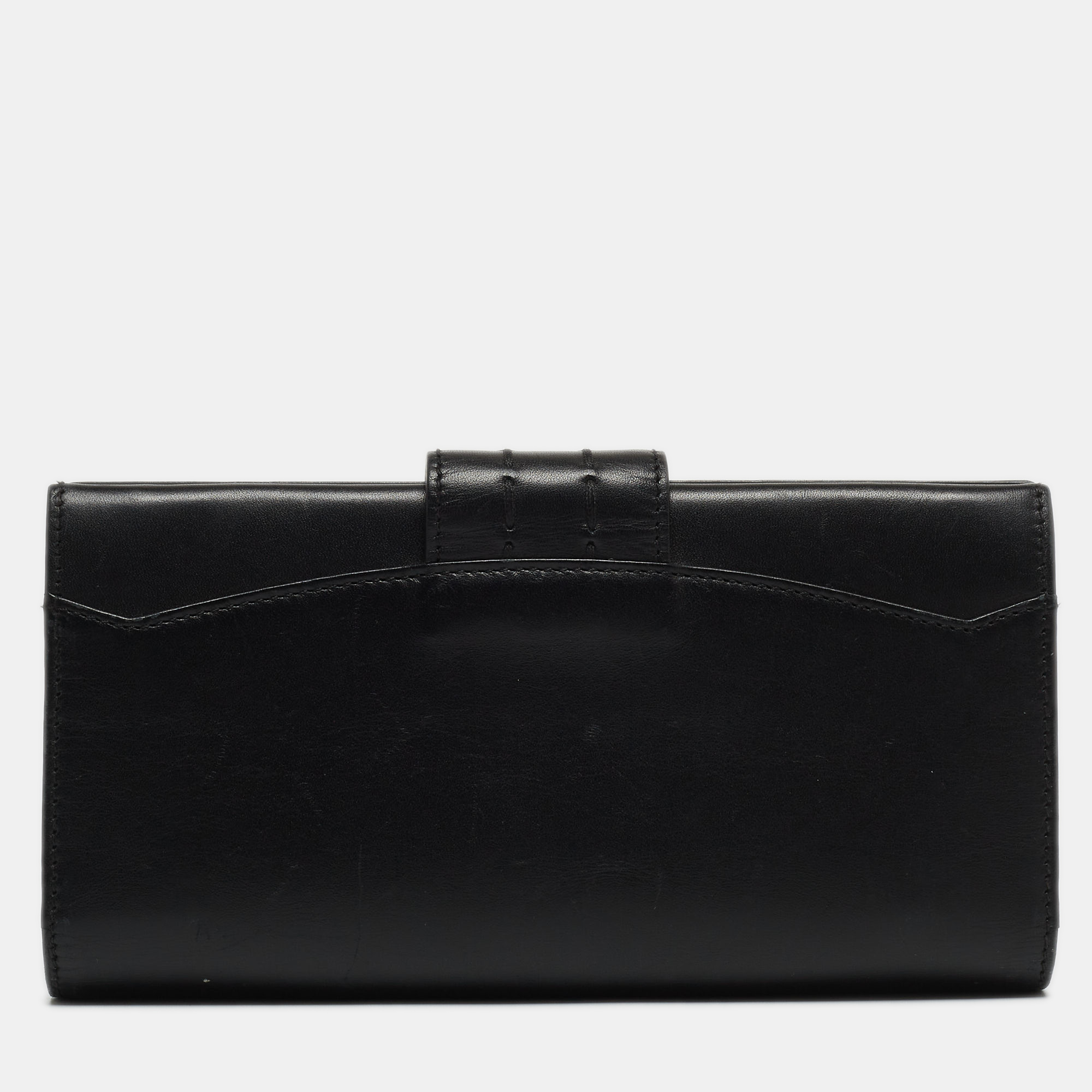 Aigner Black Leather Logo Continental Wallet