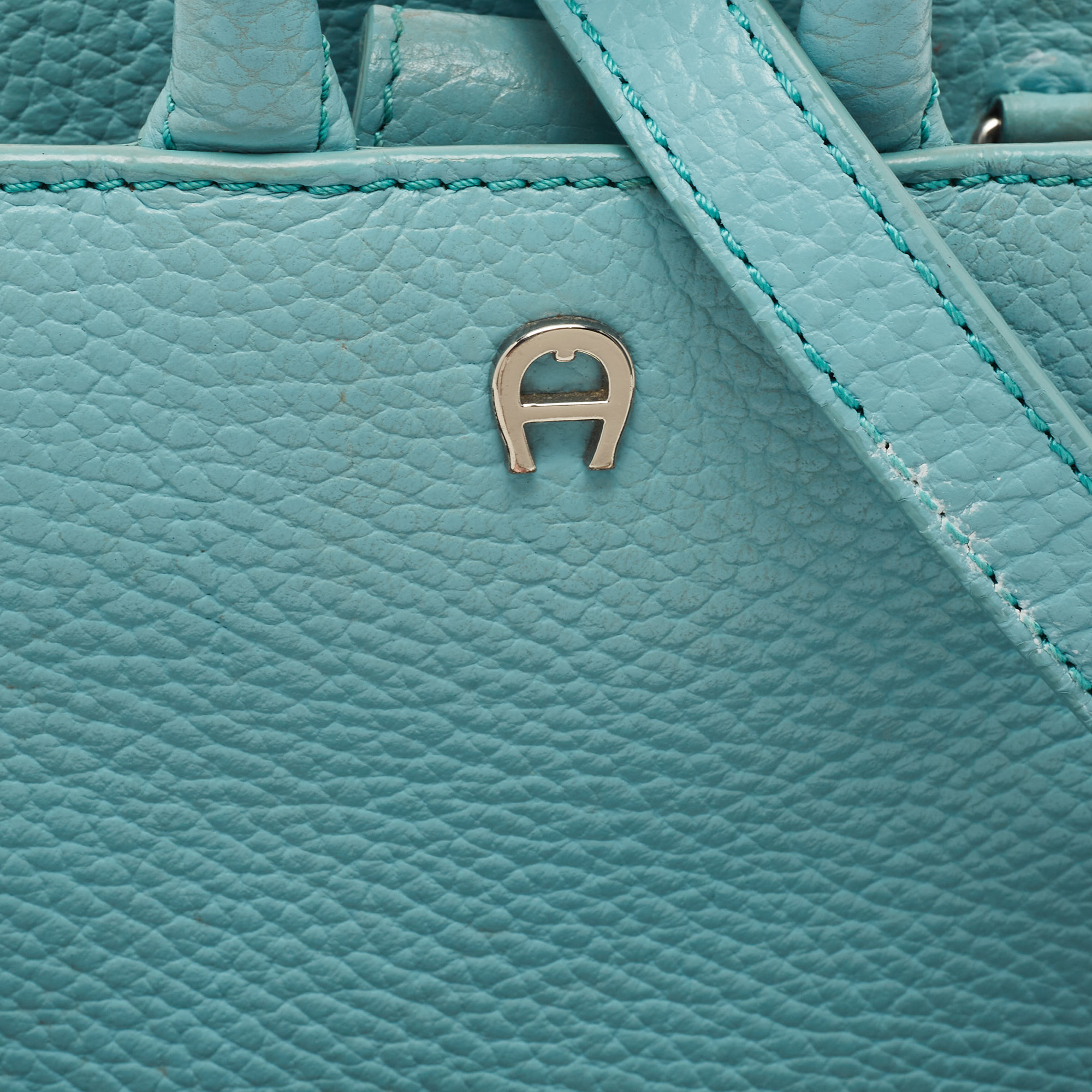 Aigner Turquoise Leather Micro Cybill Crossbody Bag