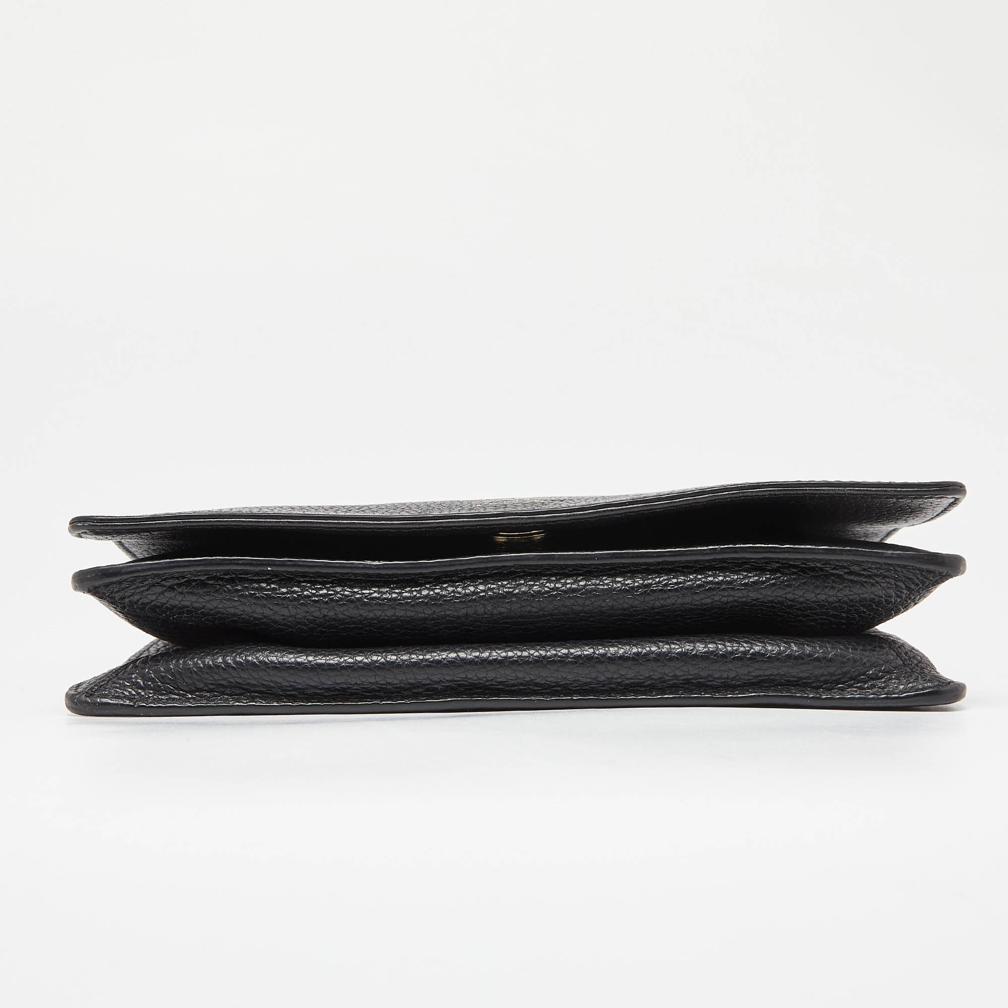 Aigner Black Leather Flap Crossbody Bag