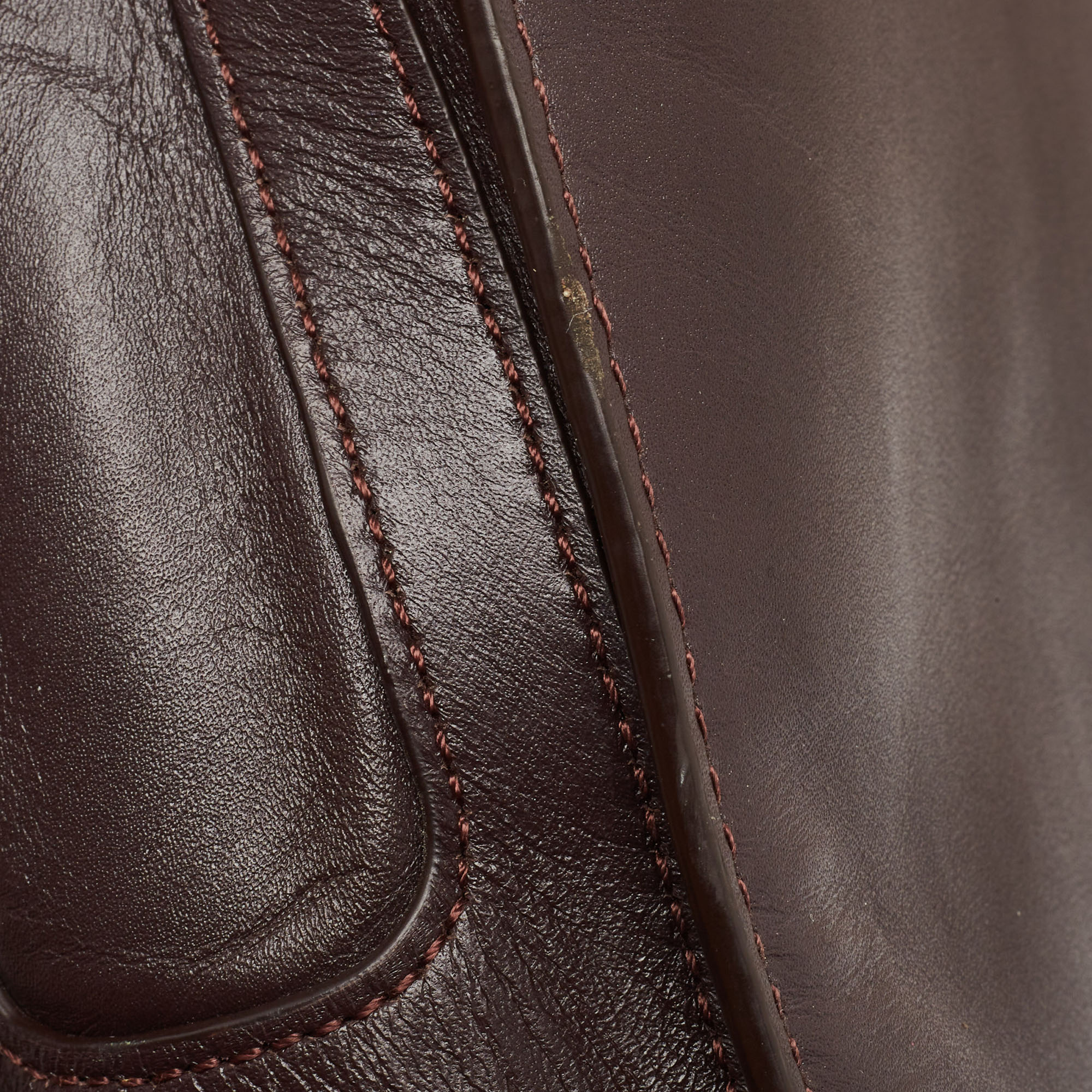 Aigner Burgundy Leather Turnlock Flap Shoulder Bag