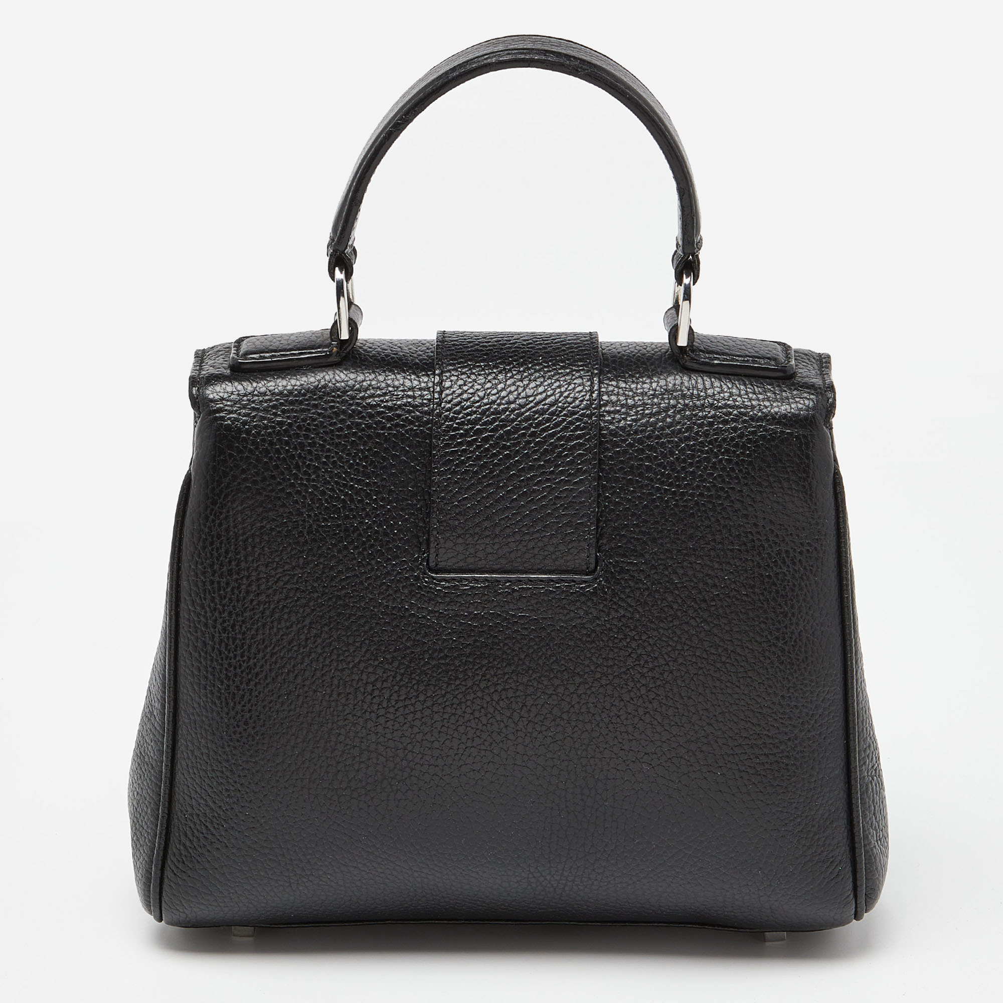 Aigner Black Leather Top Handle Bag