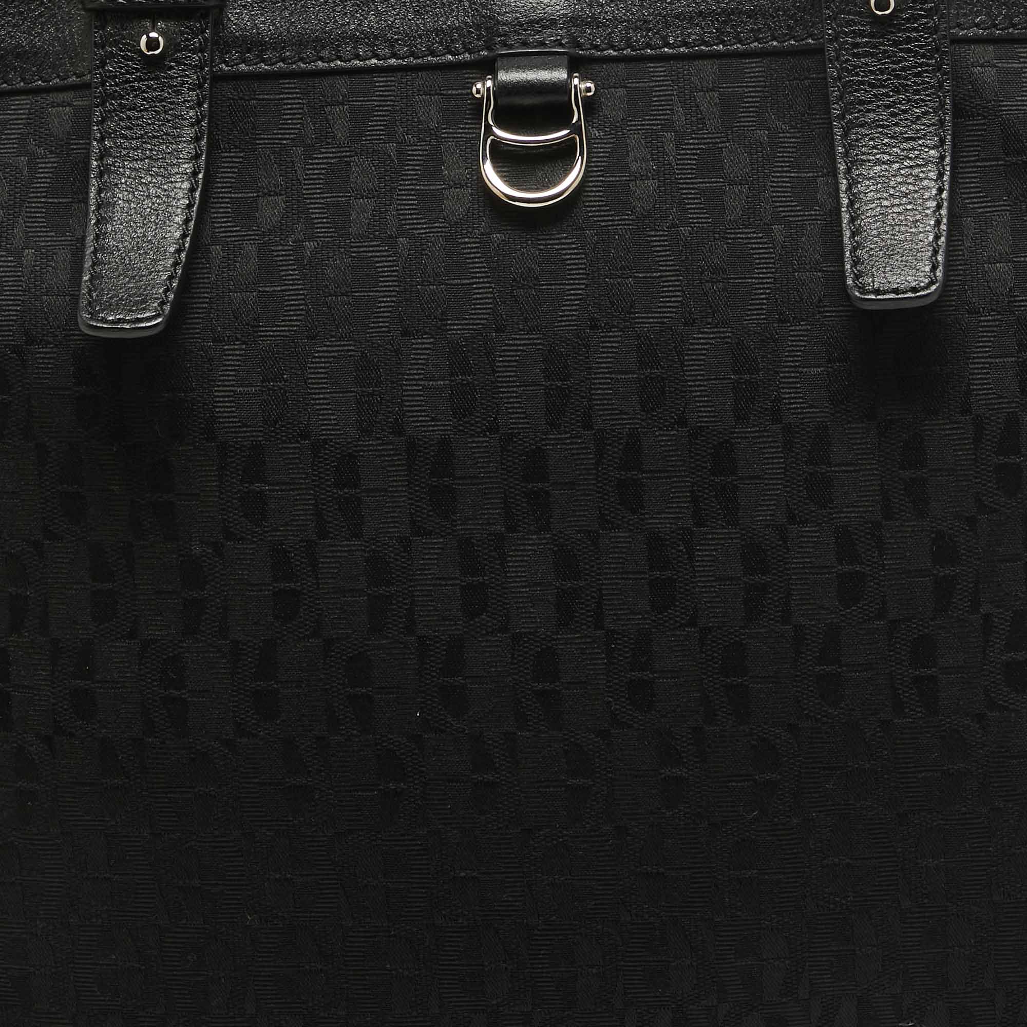 Aigner Black Monogram Canvas And Leather Tote