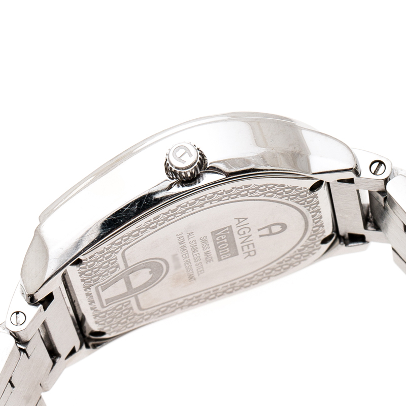 Aigner Silver Stainless Steel Verona A48100 Women's Wristwatch 33 Mm