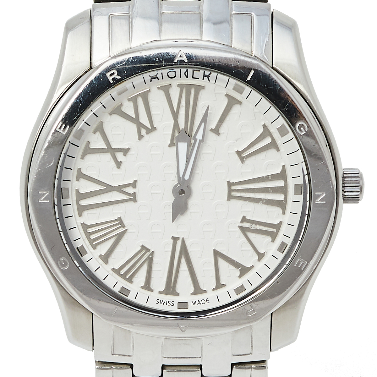 Aigner White Stainless Steel Lazio A42200 Women's Wristwatch 36 Mm