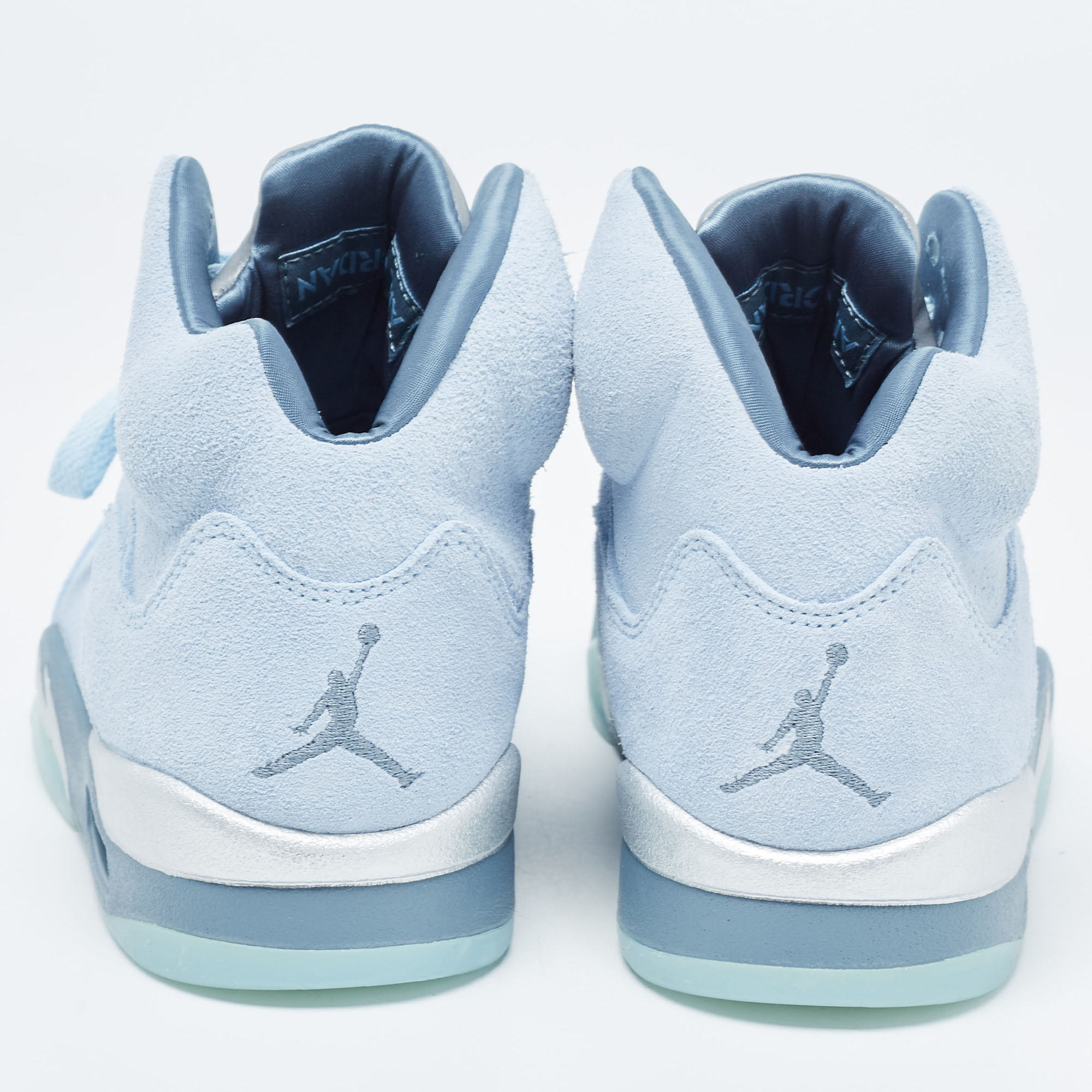 Air Jordans Blue  Suede Air Jordan 1 High Top Sneakers Size 38