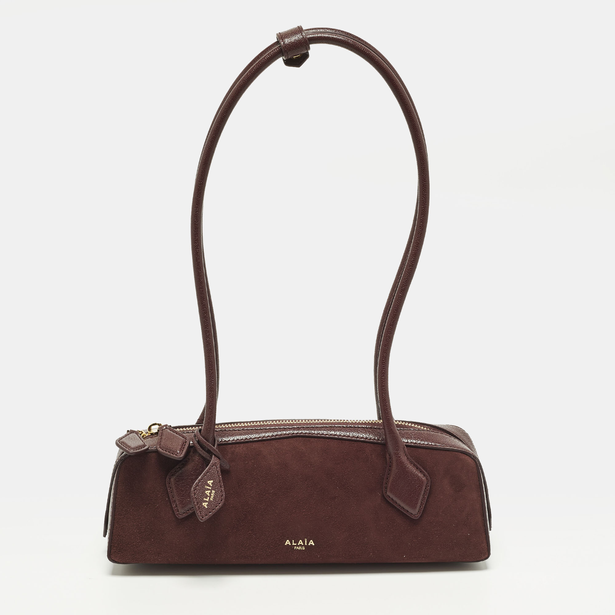 Alaia Burgundy Le Teckel Small Leather and Suede Shoulder Bag
Alaia Burgundy Le Teckel Small Leather and Suede Shoulder Bag