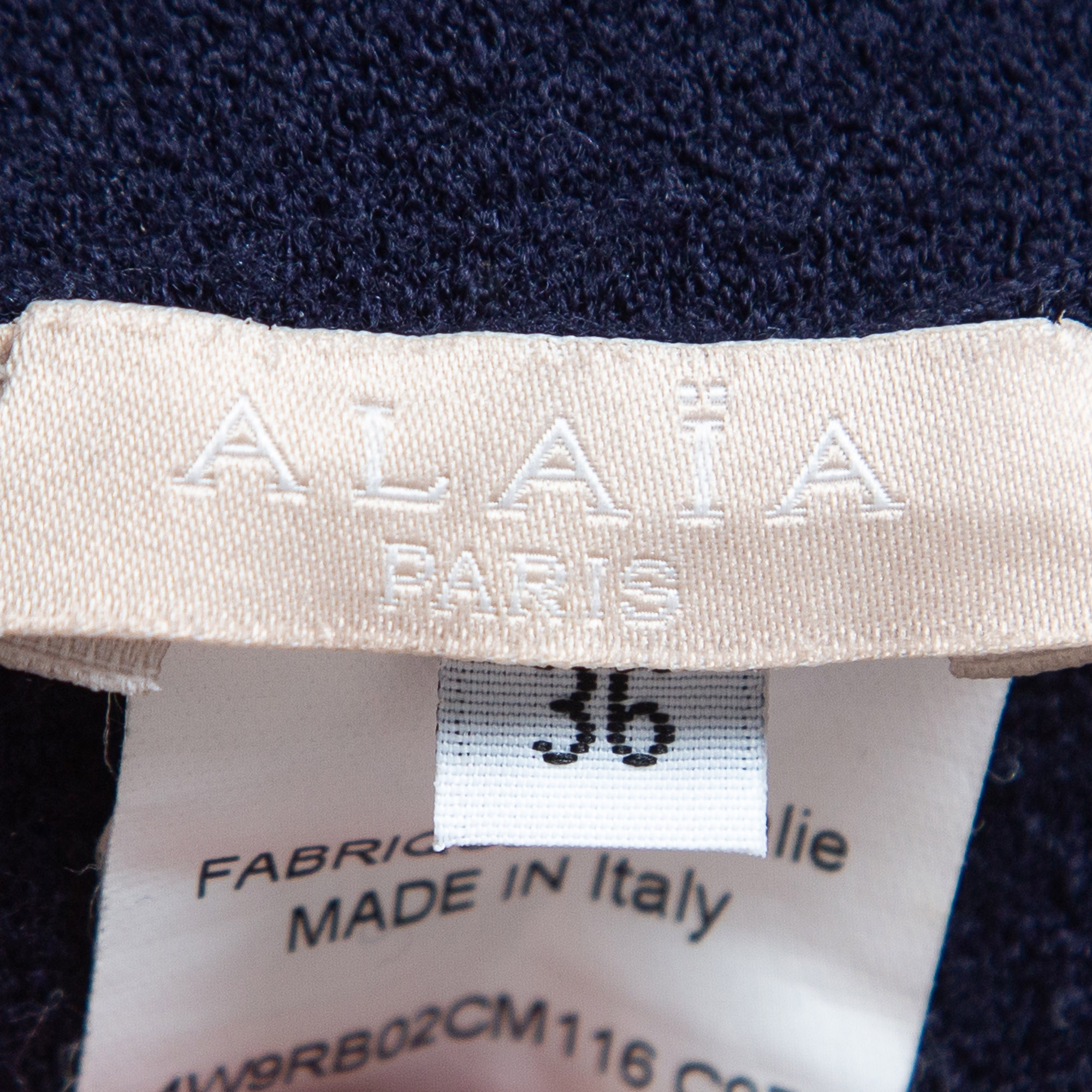 Alaia Navy Blue Wool Blend Sleeveless Skater Mini Dress S