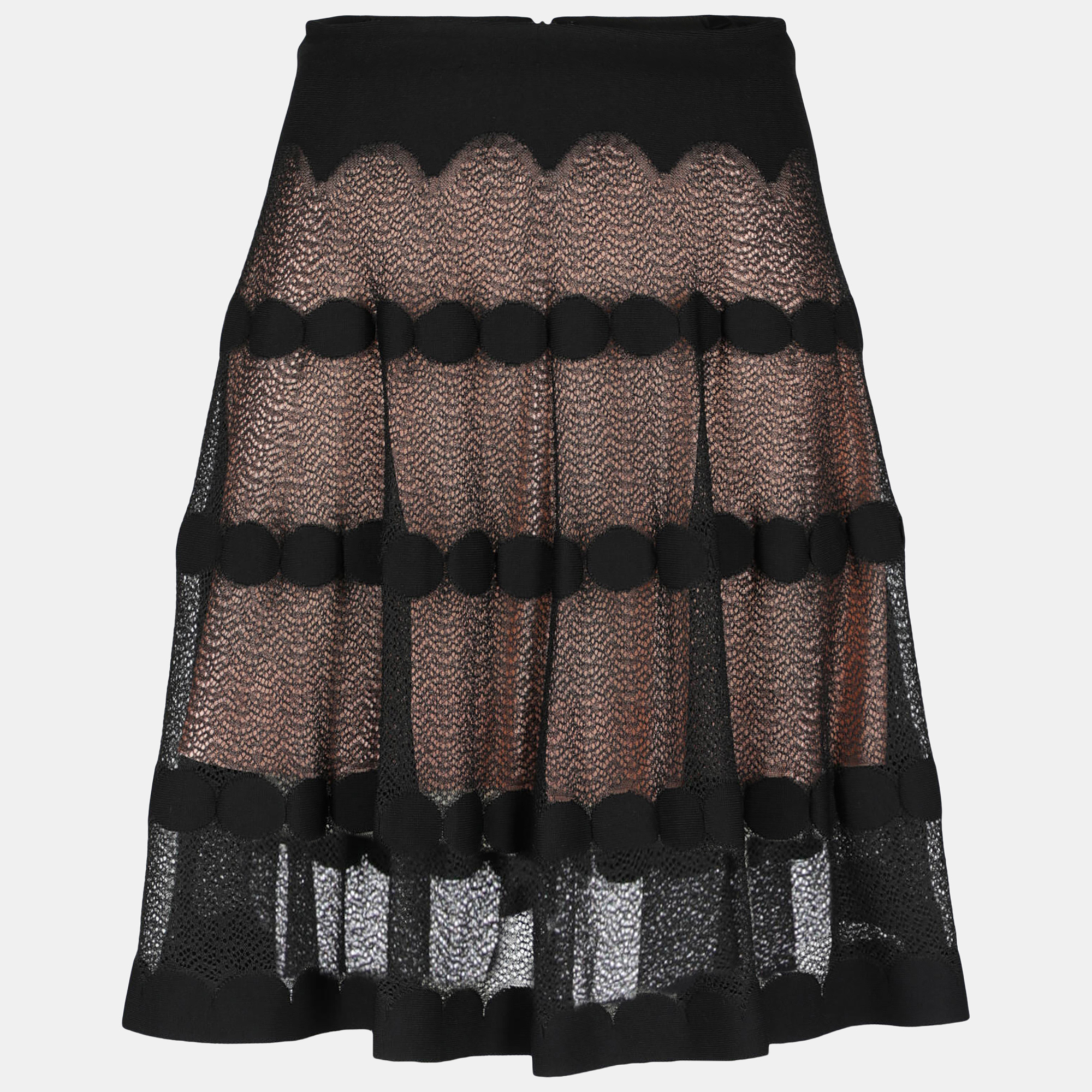 Alaïa Women's Synthetic Fibers Midi Skirt - Black - S