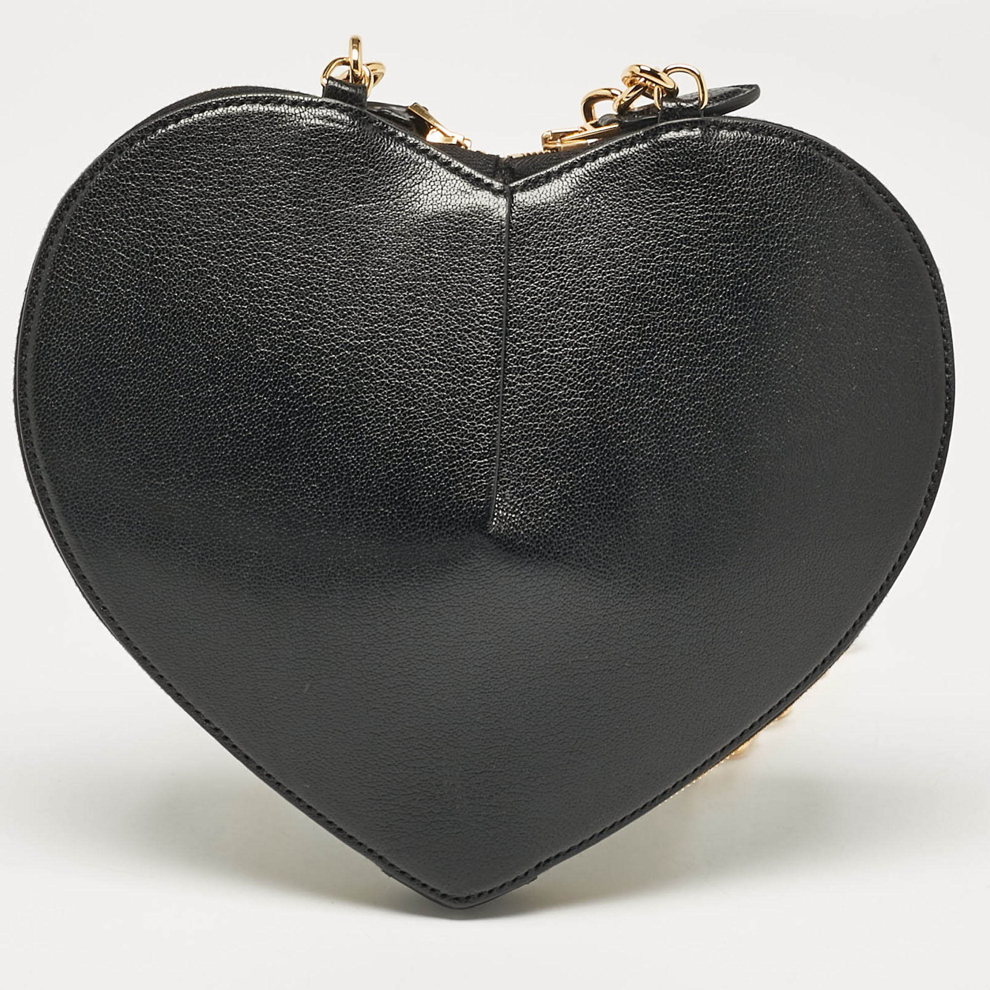 Alaia Black Leather Le Coeur Shoulder Bag