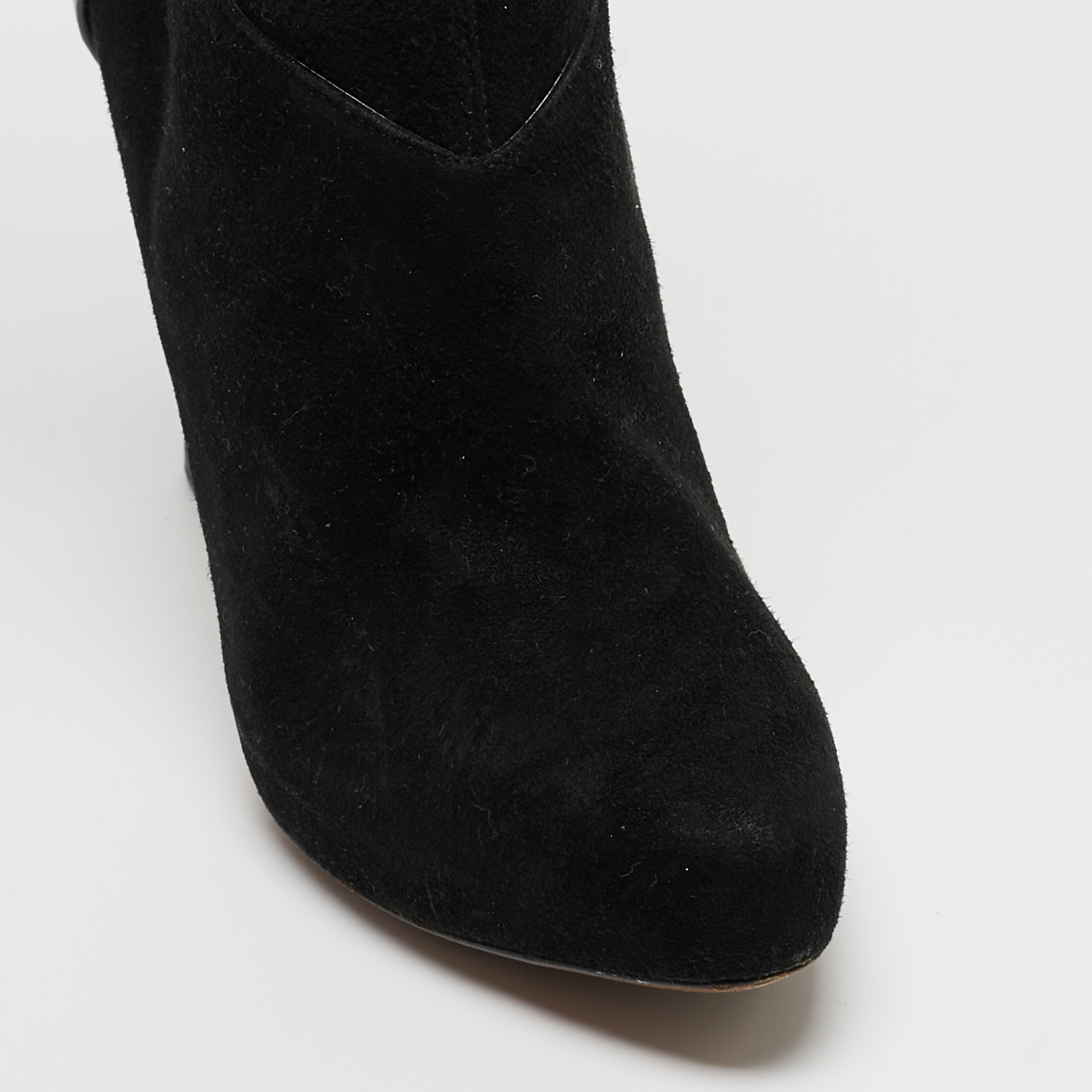 Alaia Black Suede Midcalf Boots Size 36