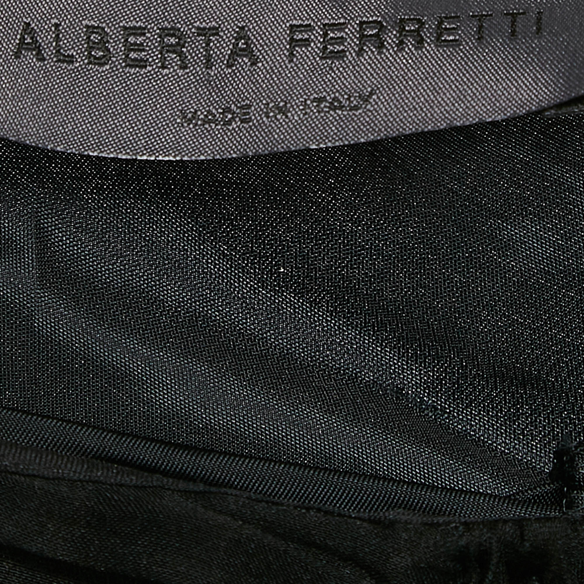 Alberta Ferretti Black Silk Draped Detail Maxi Skirt M