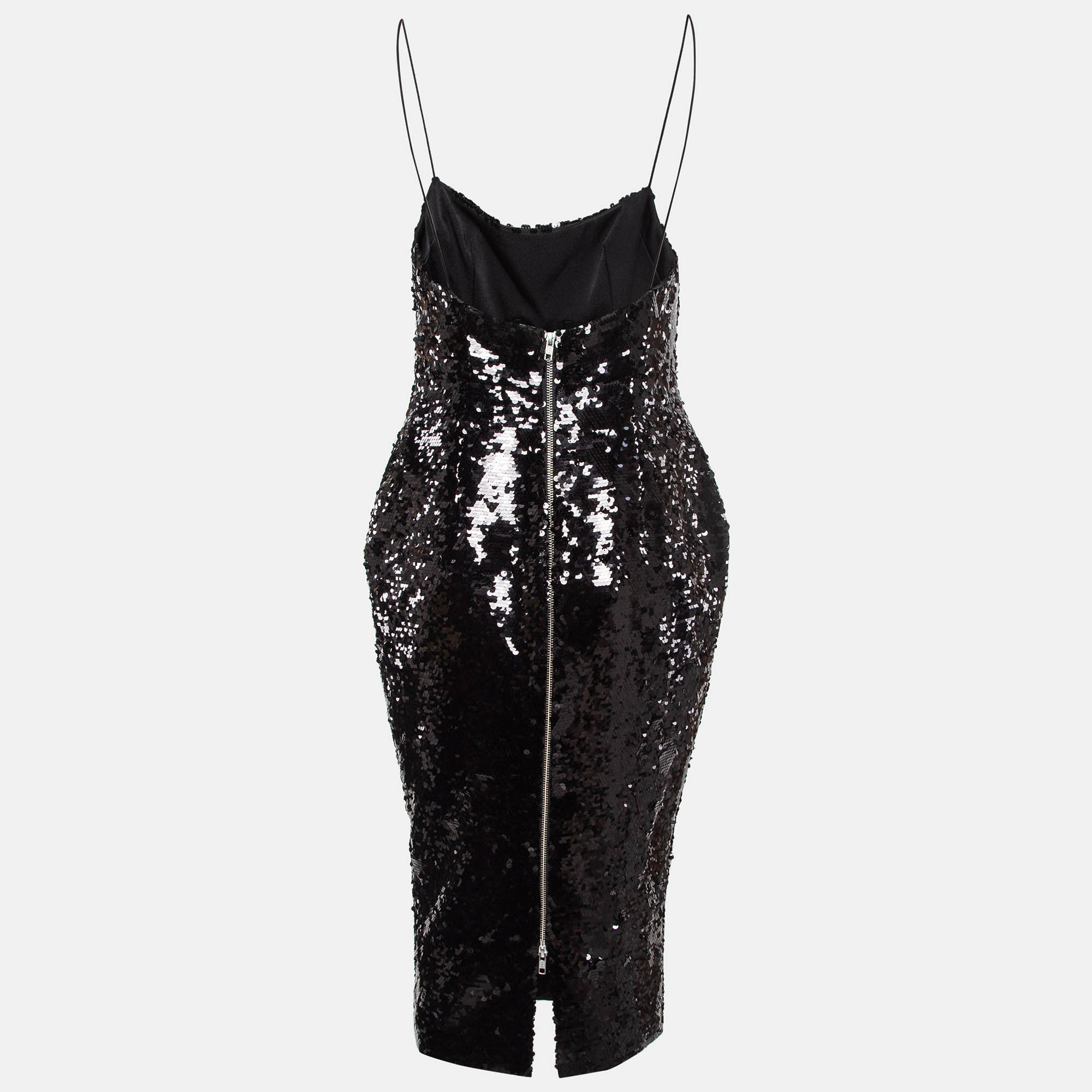 Alex Perry Black Sequin Sleeveless Dress M