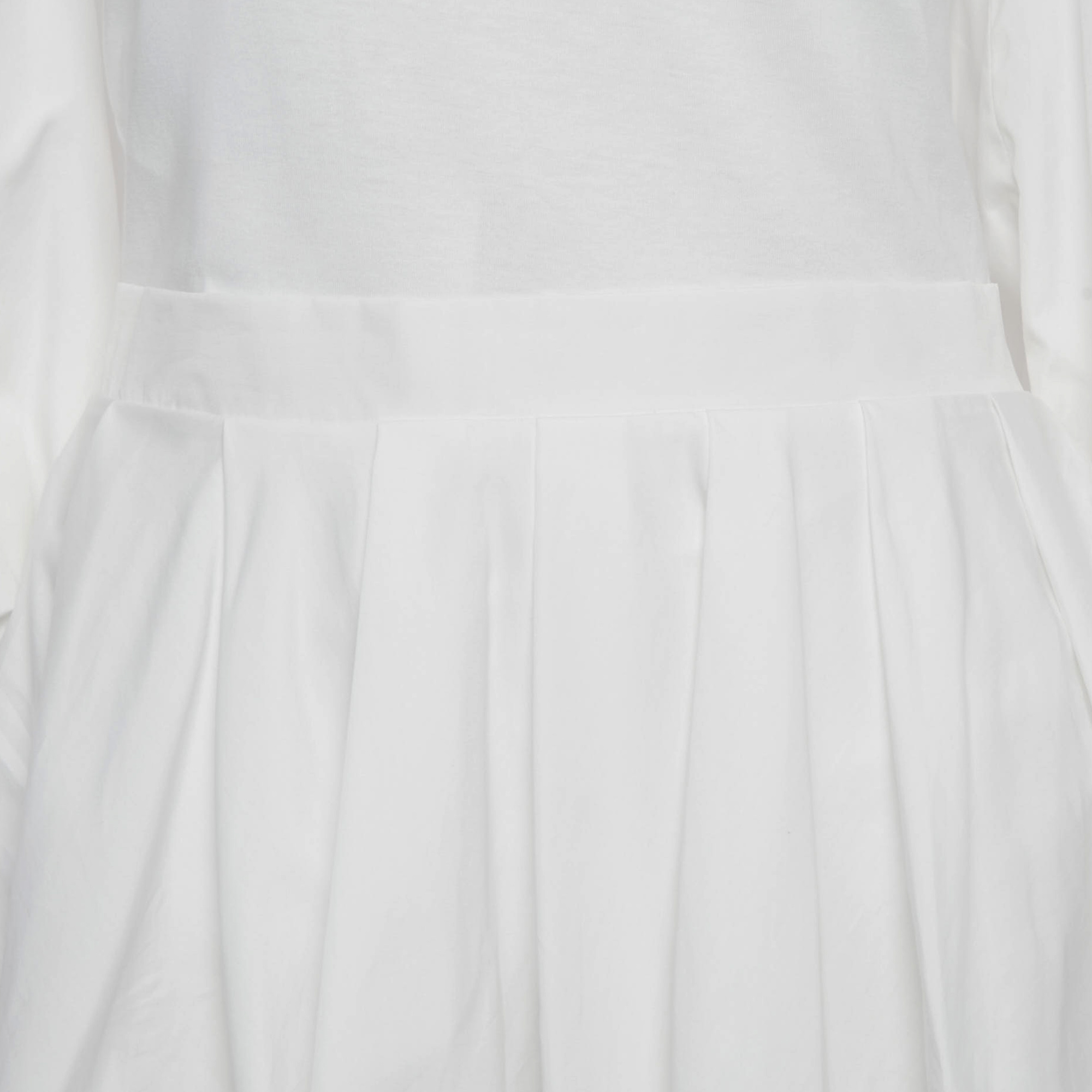 Alexander McQueen White Cotton Pleated Mini Dress S