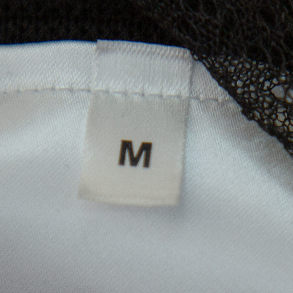 Alexander McQueen Black Patterned Silk Knit Midi Skirt M