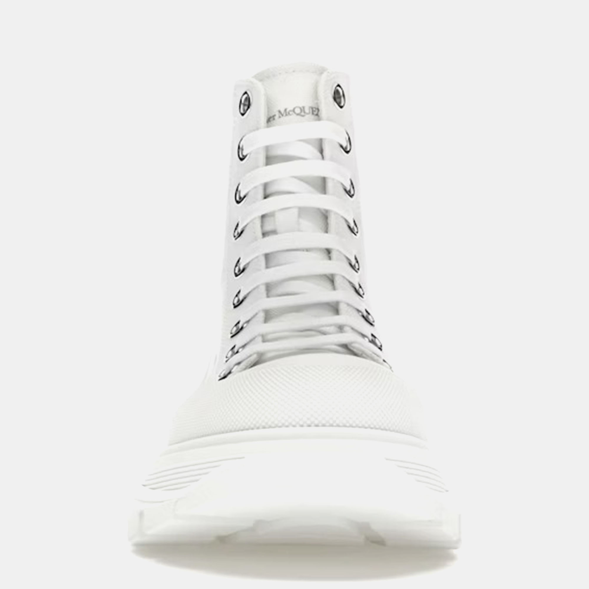 Alexander McQueen White Tread Slick Lace Up Boots Size EU 39