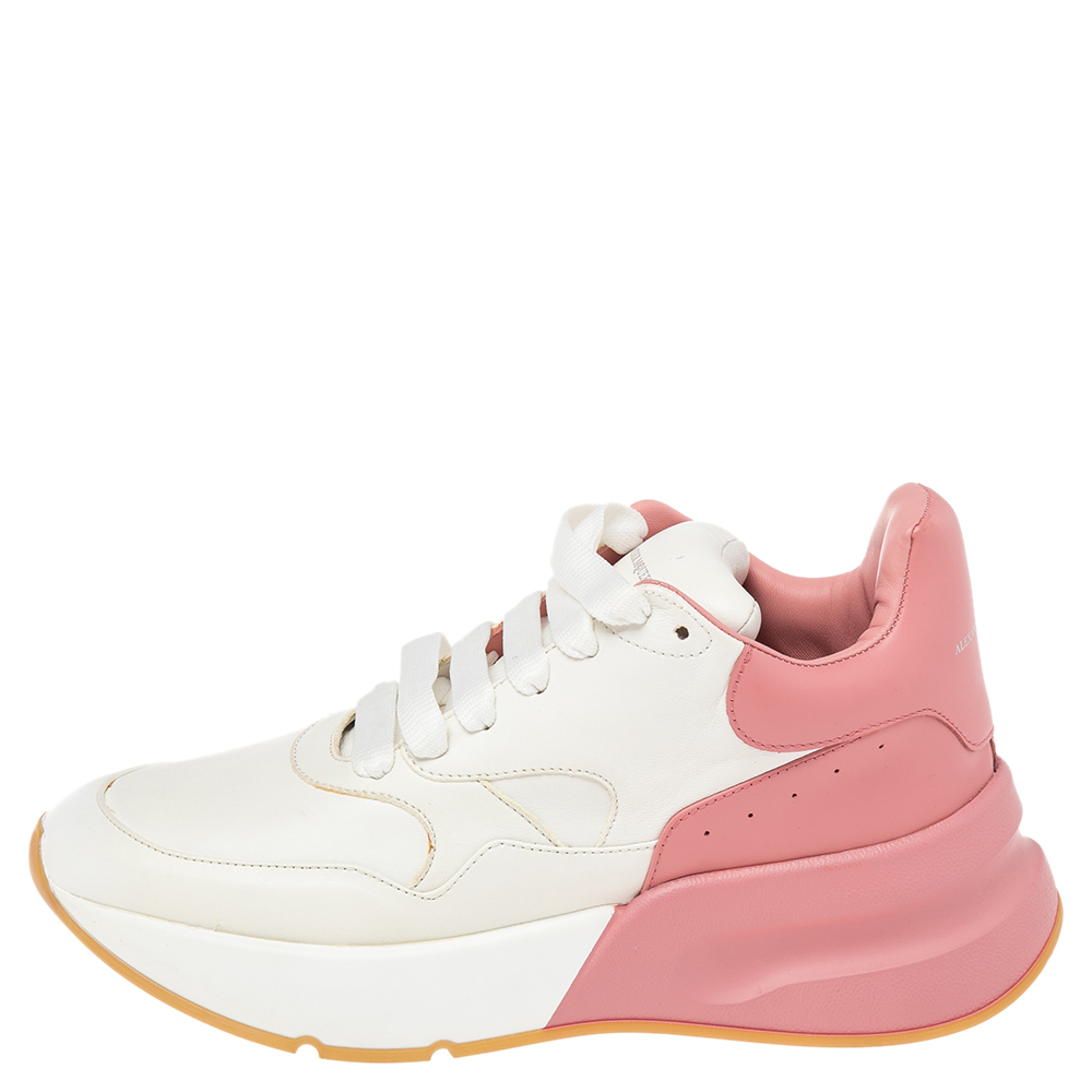 Alexander McQueen White/Pink Leather Oversized Runner Low Top Sneakers Size
Alexander McQueen White/Pink Leather Oversized Runner Low Top Sneakers Size