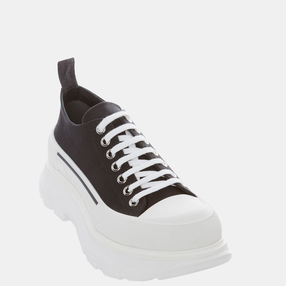 

Alexander Mcqueen Black/White Tread Slick Lace Up Sneakers Size EU