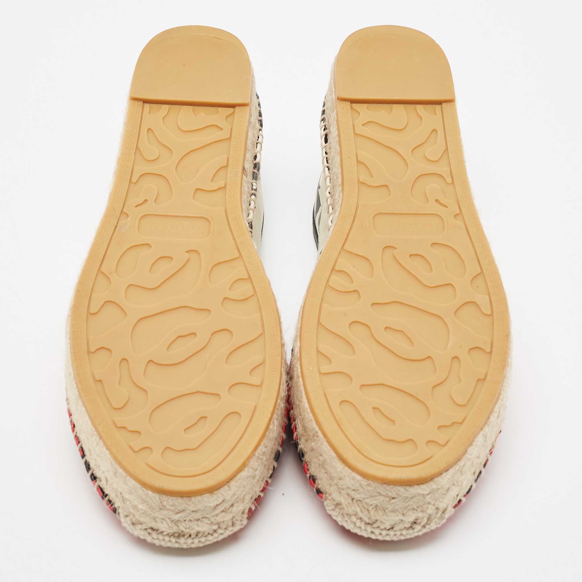 Alexander McQueen Tricolor Leather Espadrille Flats Size 40