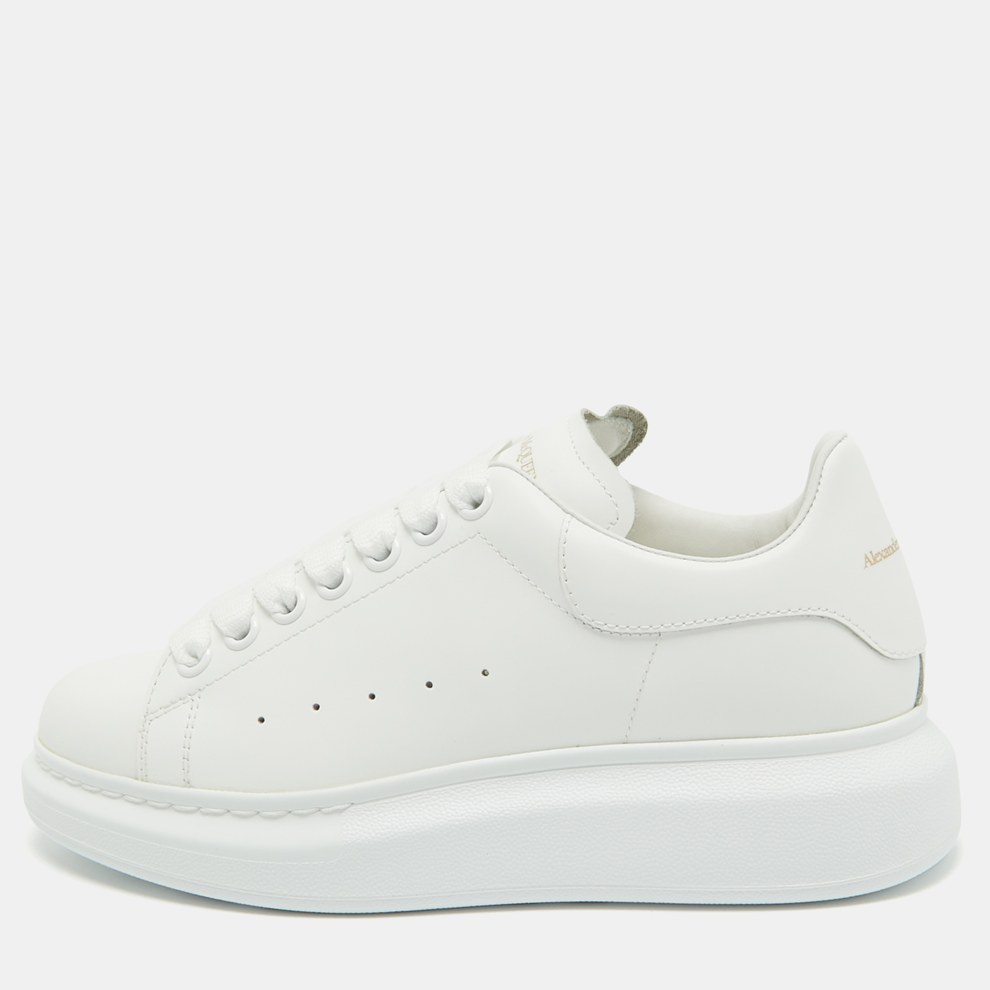 Alexander mcqueen white leather larry sneakers size 38