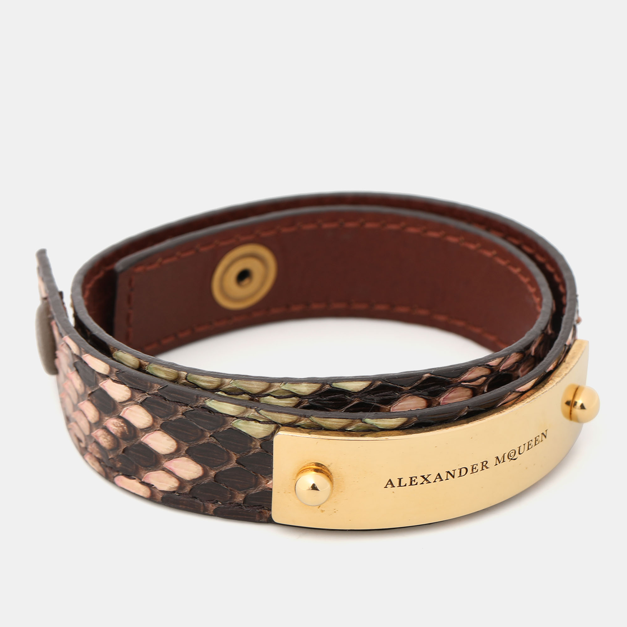 Alexander McQueen Multicolor Python Bracelet