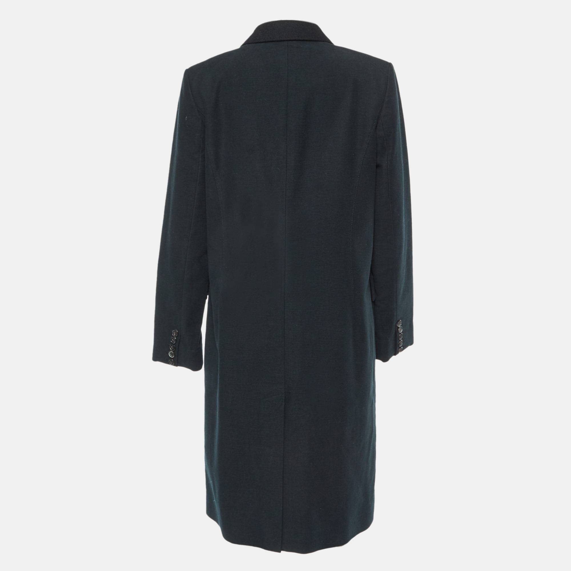 Alexander McQueen Black Wool Single Breasted Coat M