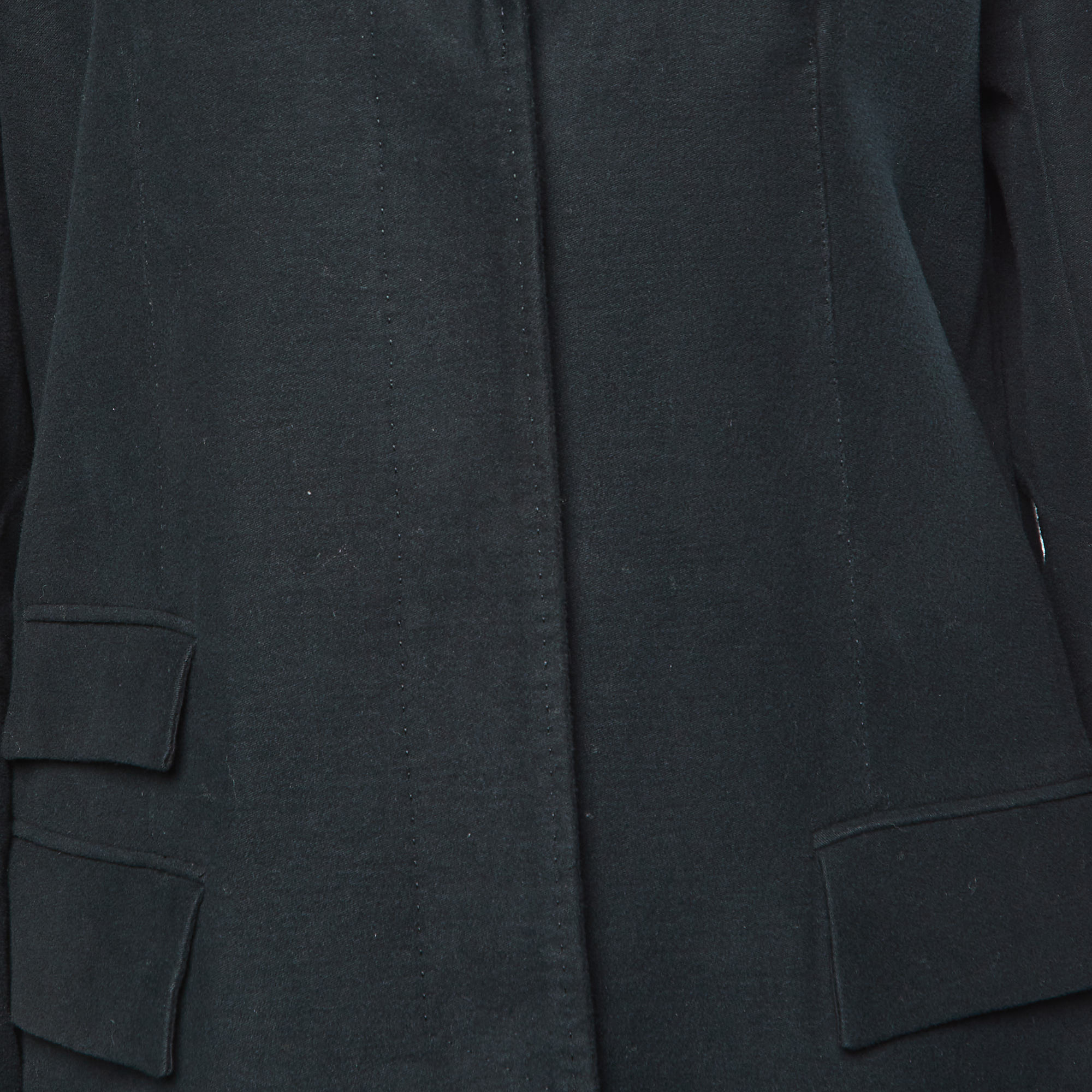 Alexander McQueen Black Wool Single Breasted Coat M