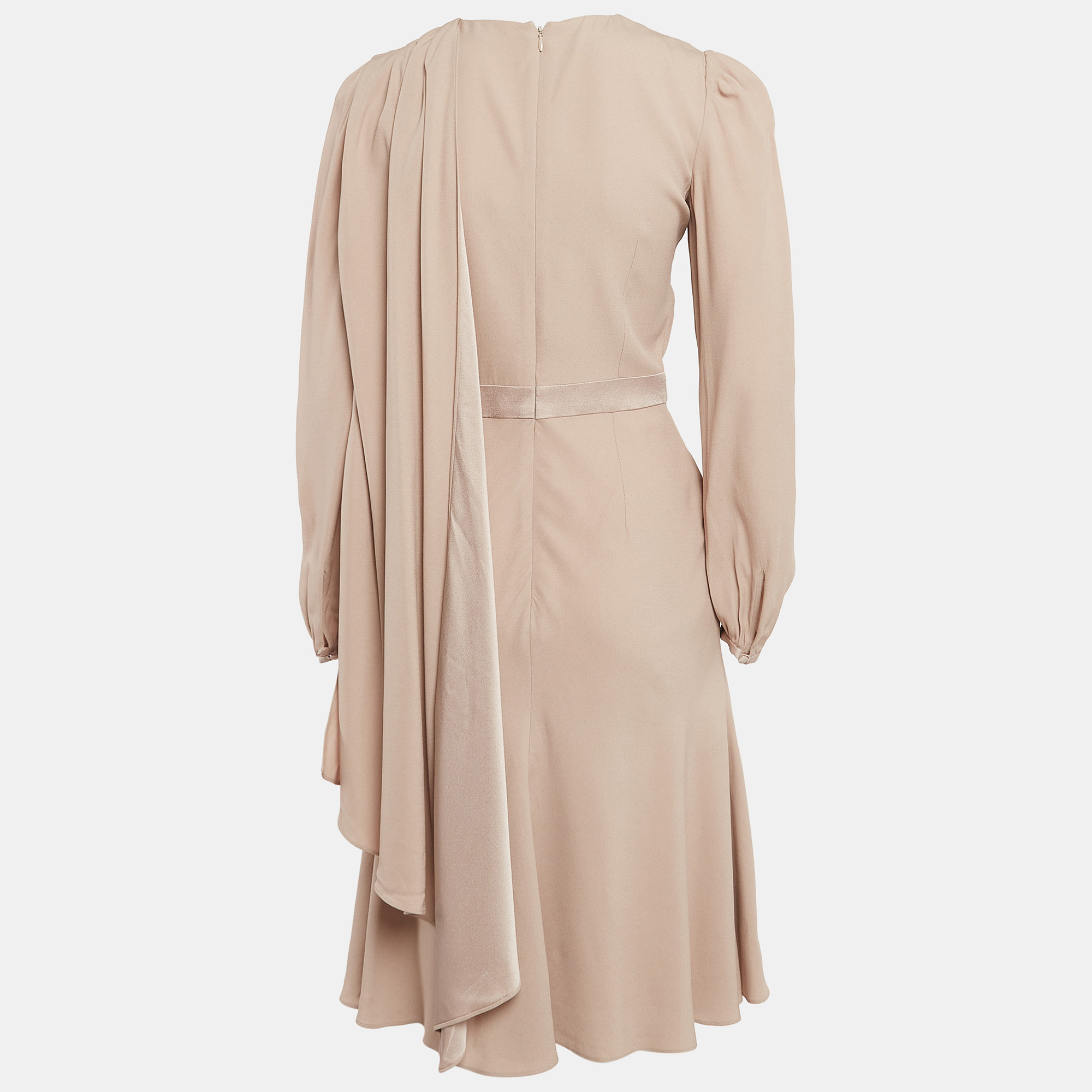 Alexander McQueen Tan Crepe Drape Style Short Dress S