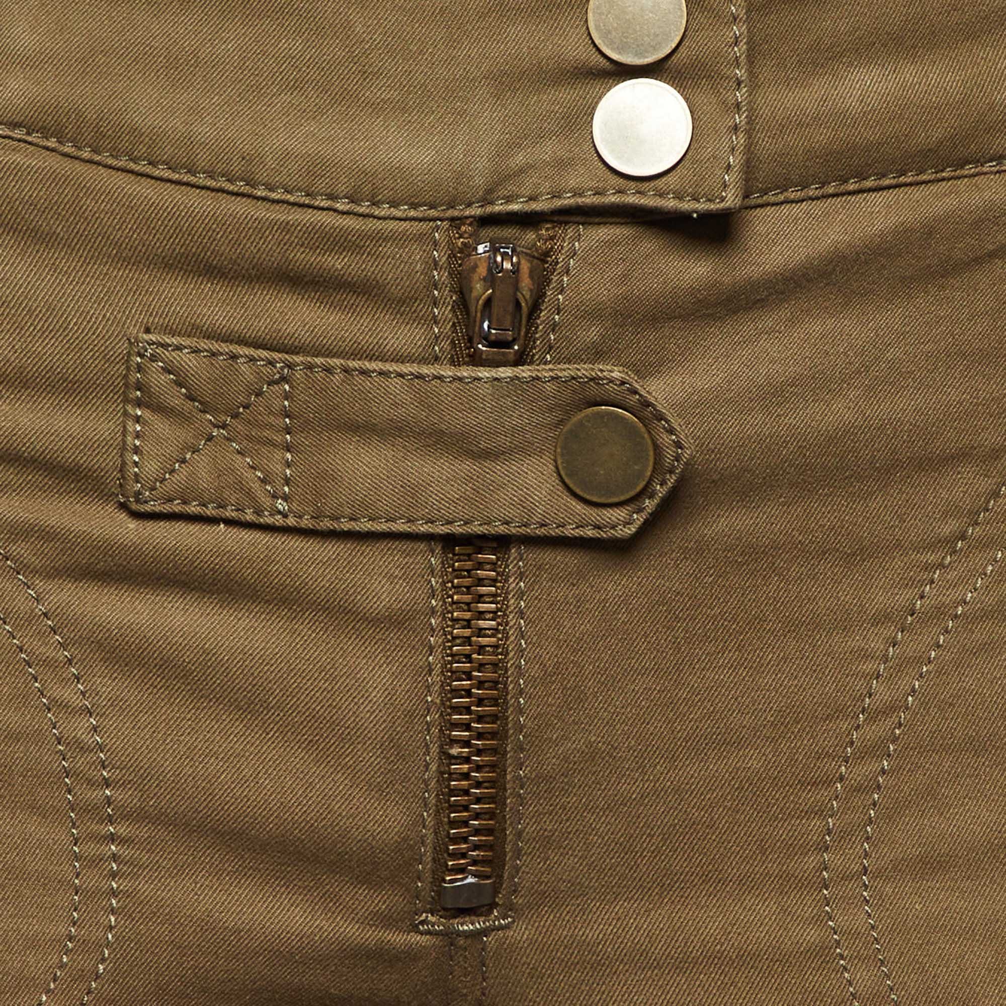 Alexander McQueen Khaki Green Button Detail Pants S