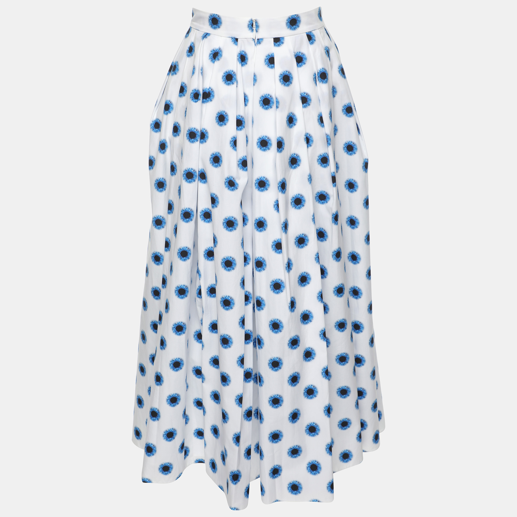 Alexander McQueen White Polka Dot Midi Skirt S