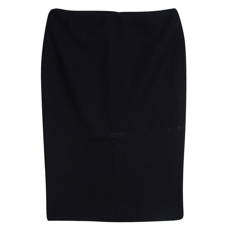 Image of Alexander McQueen Black Wool Pencil Skirt S