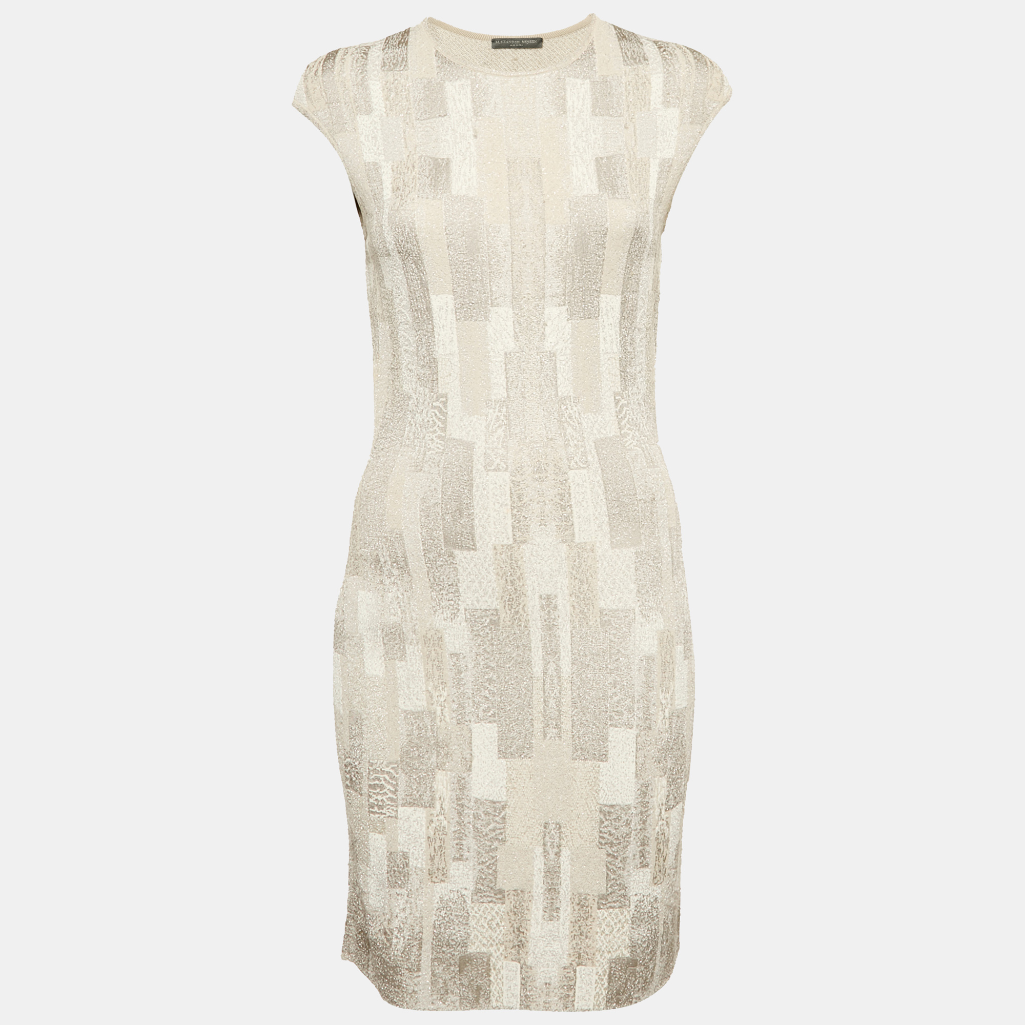 Alexander McQueen Metallic Stretch Knit Sleeveless Short Dress M, Grey
Alexander McQueen Metallic Stretch Knit Sleeveless Short Dress M, Grey