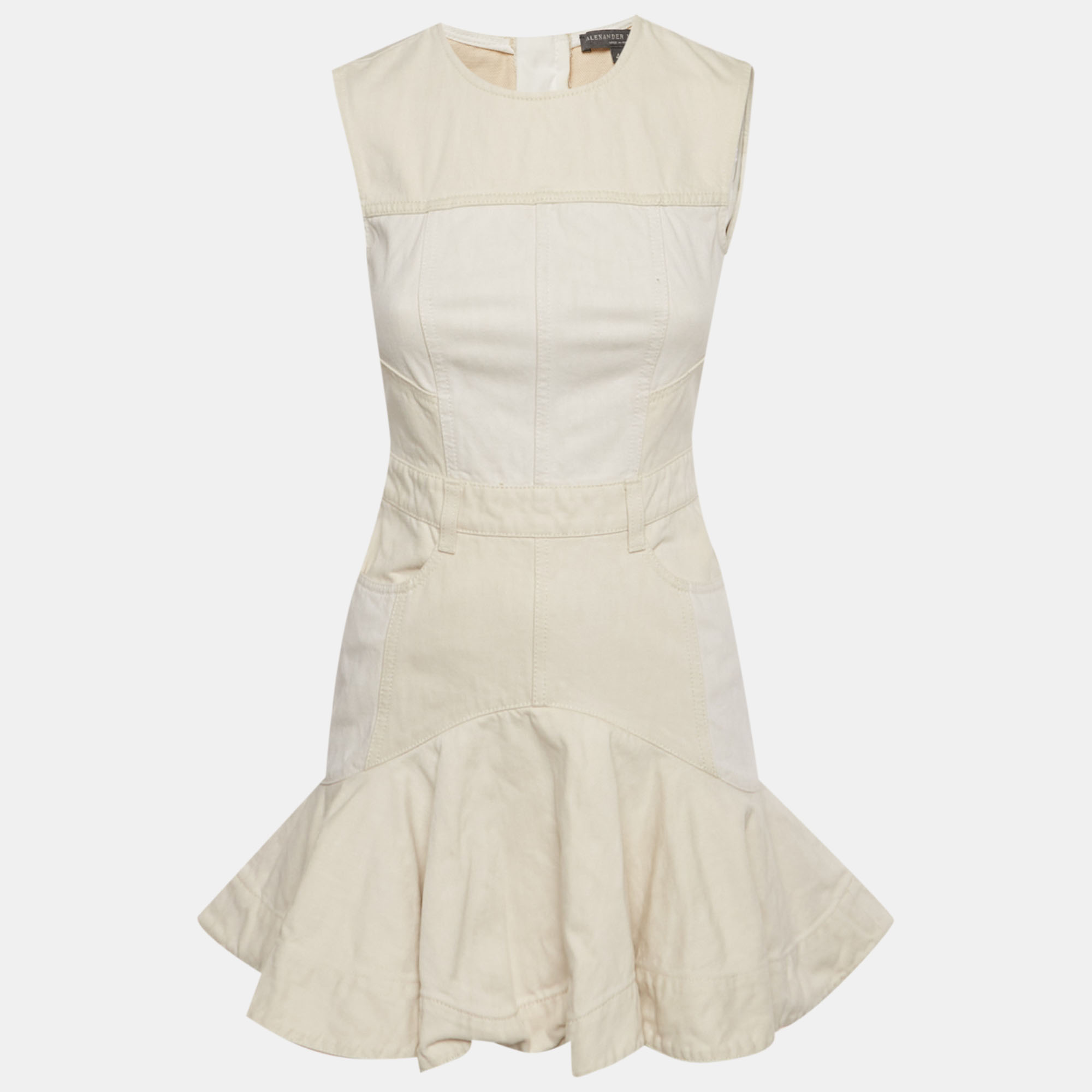 Alexander McQueen Beige Denim Flared Mini Dress S
Alexander McQueen Beige Denim Flared Mini Dress S