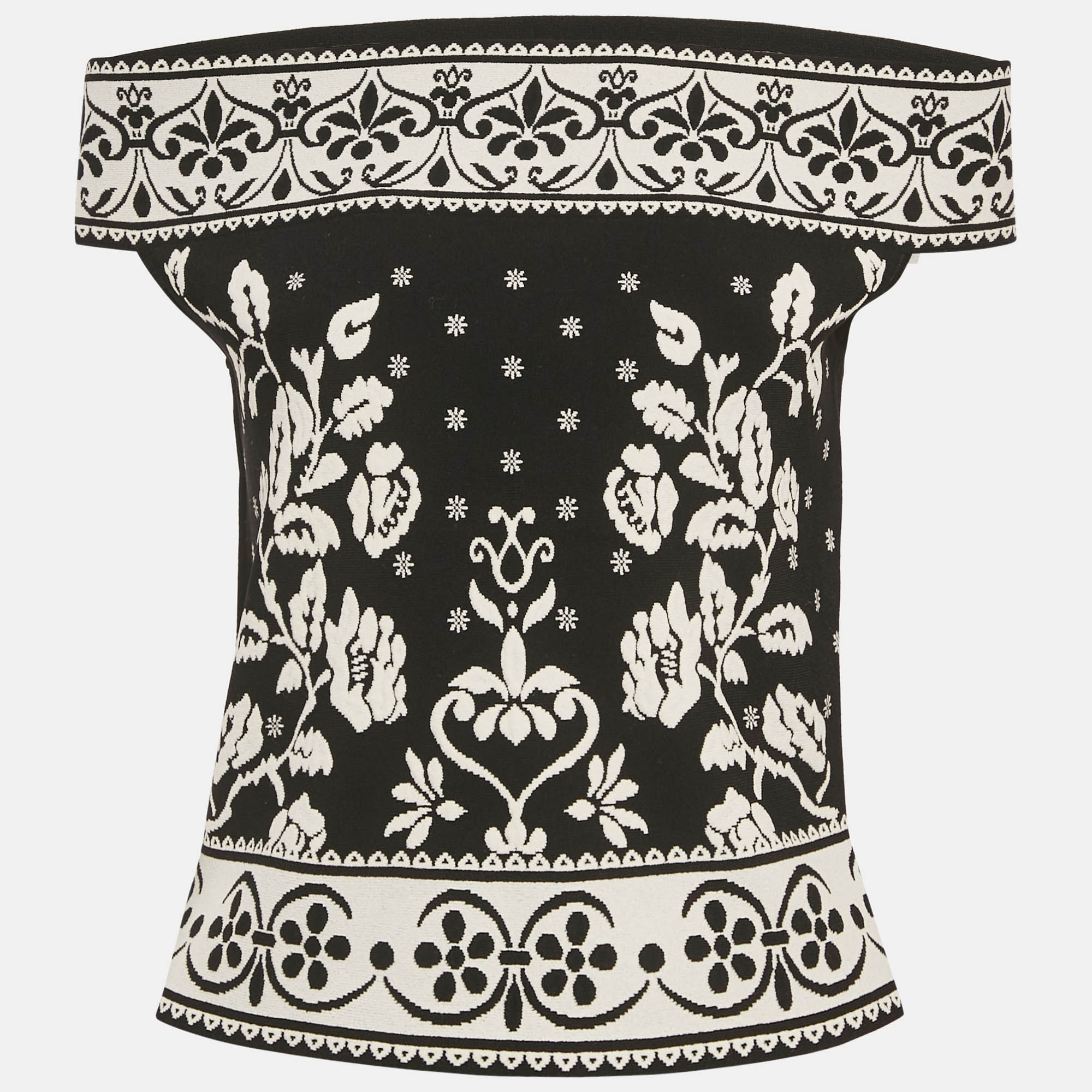 Alexander McQueen Black Floral Embossed Knit Crop Top M
Alexander McQueen Black Floral Embossed Knit Crop Top M