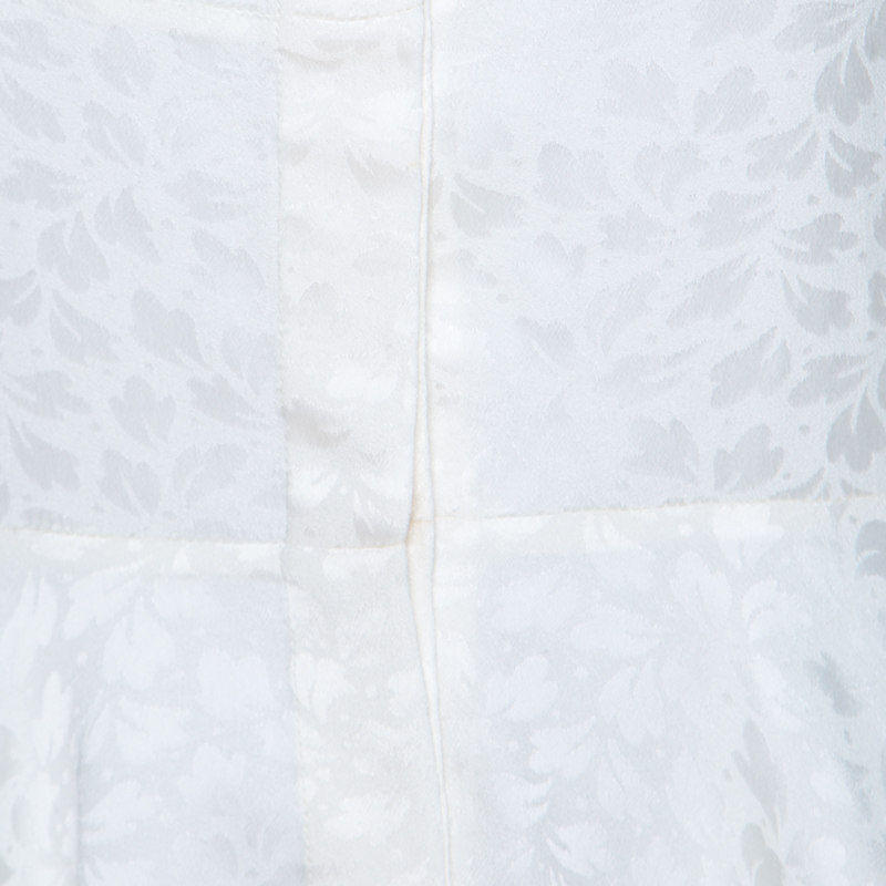 Alexander McQueen Cream Leaf Jacquard Asymmetric Hem Shirt Dress S