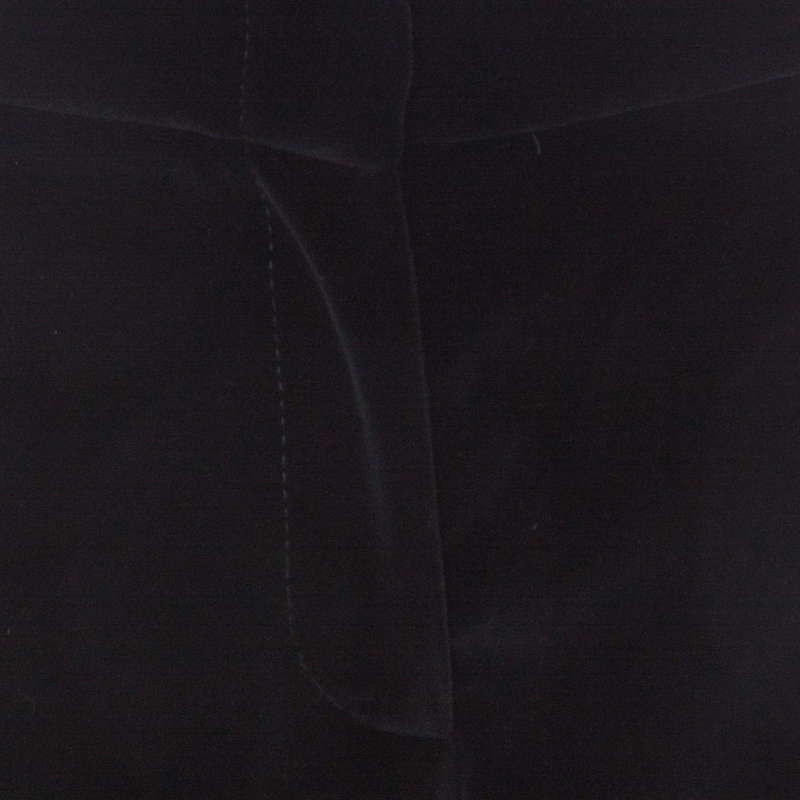 Alexander McQueen Black Silk Blend Velvet Wide Leg Trousers L