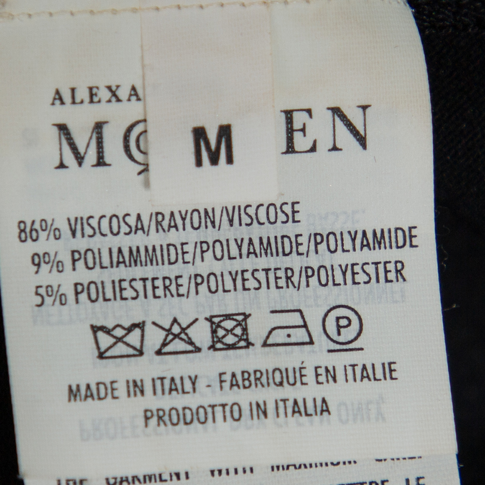 Alexander McQueen Black Knit Embellished Neck Detail Sleeveless Sheath Dress M