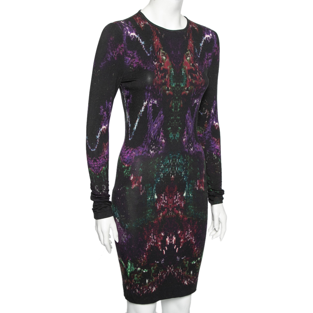 Alexander McQueen Multicolored Printed Jersey Long Sleeve Dress, Multicolor 
Alexander McQueen Multicolored Printed Jersey Long Sleeve Dress, Multicolor