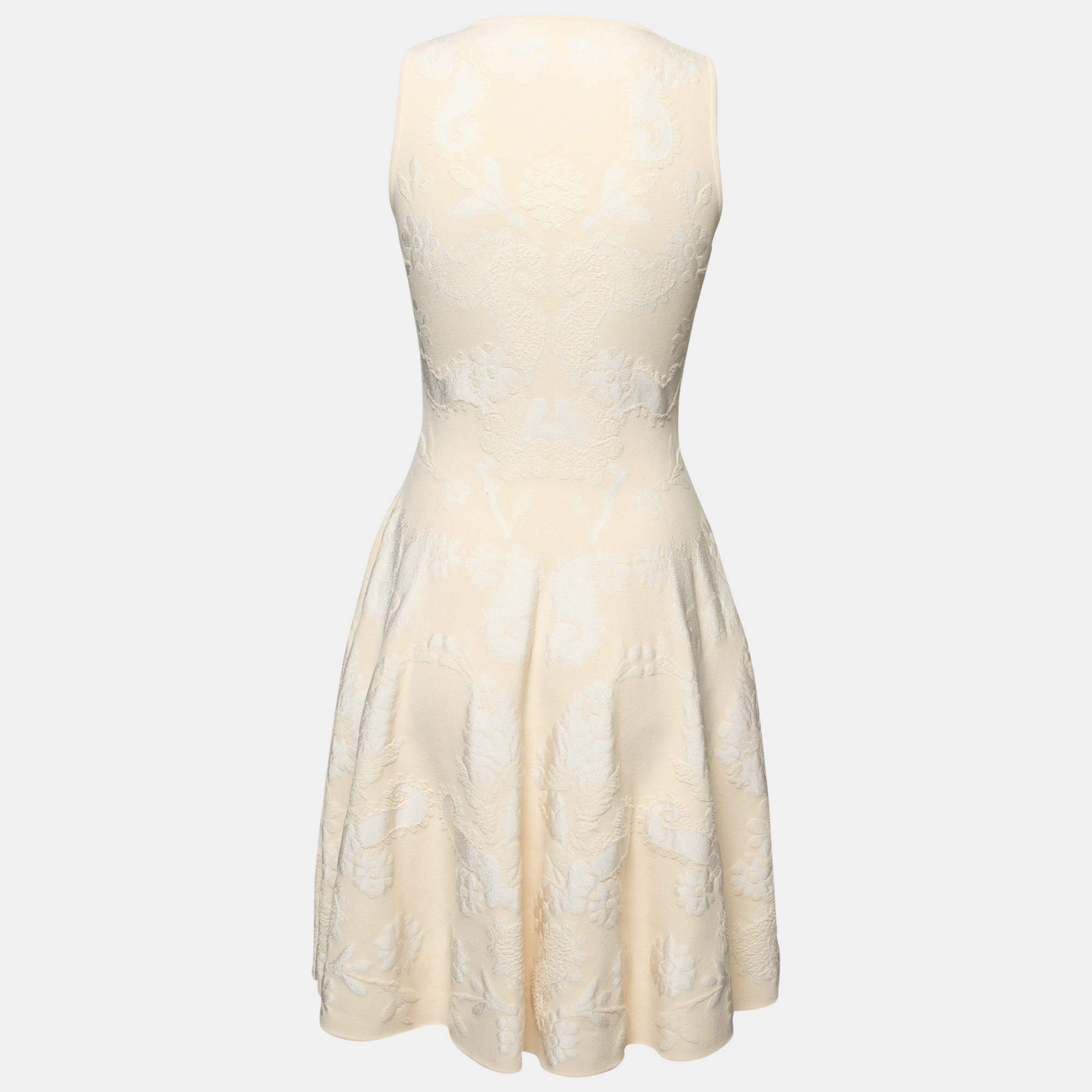 

Alexander McQueen Cream Jacquard Sleeveless Dress