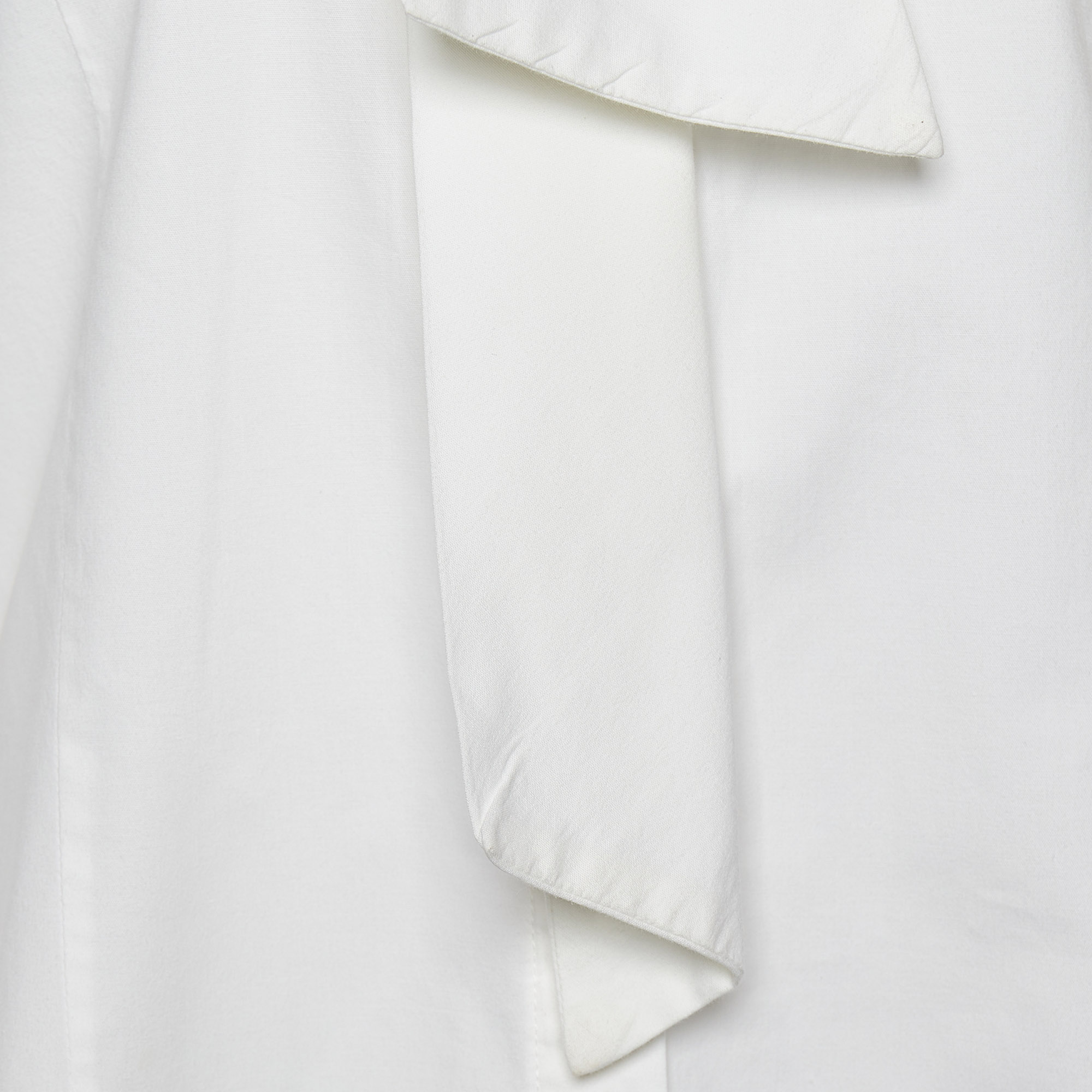 Alexander McQueen White Cotton Tie Detail Shirt S
