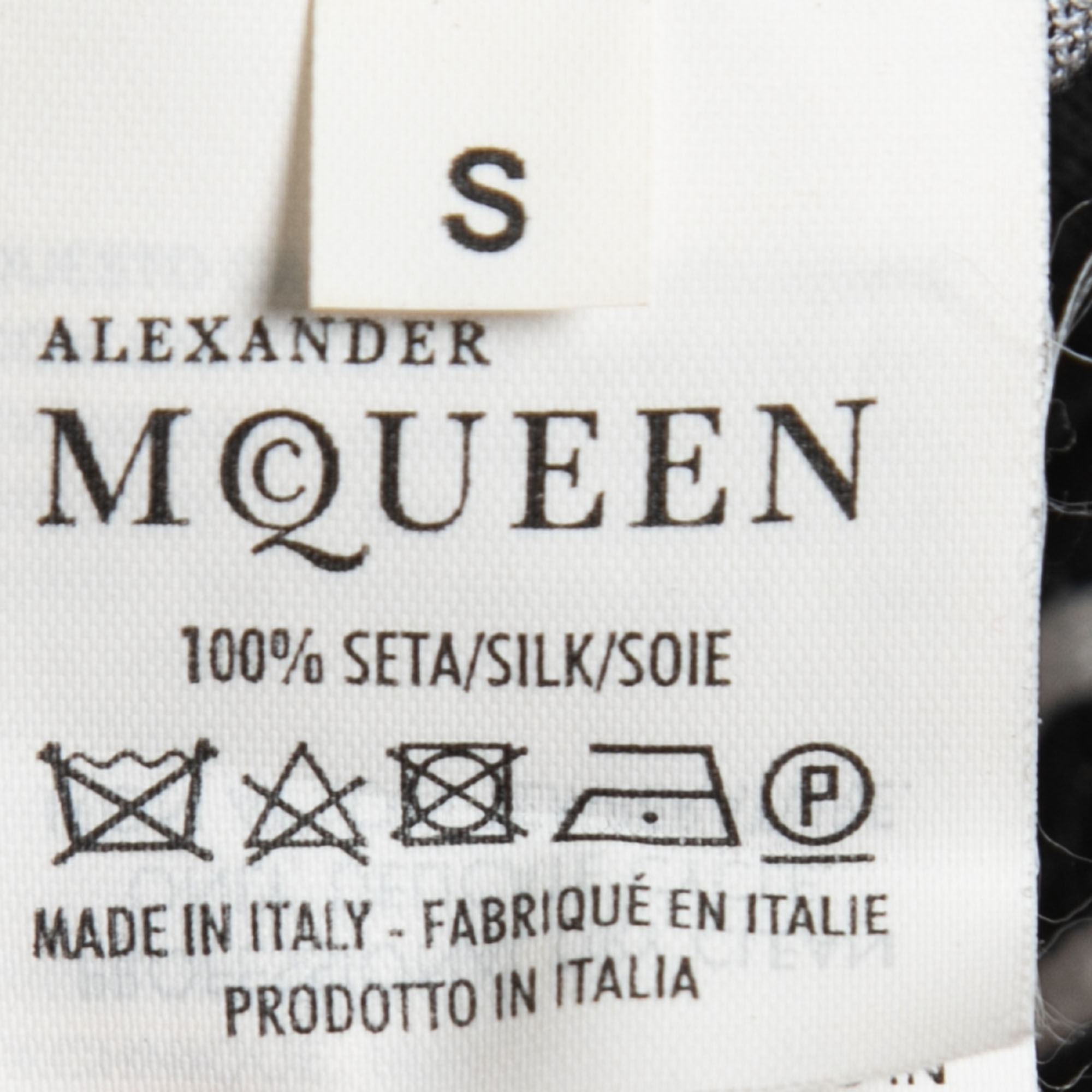Alexander McQueen Black Printed Silk Knit Sleeveless Midi Dress S
