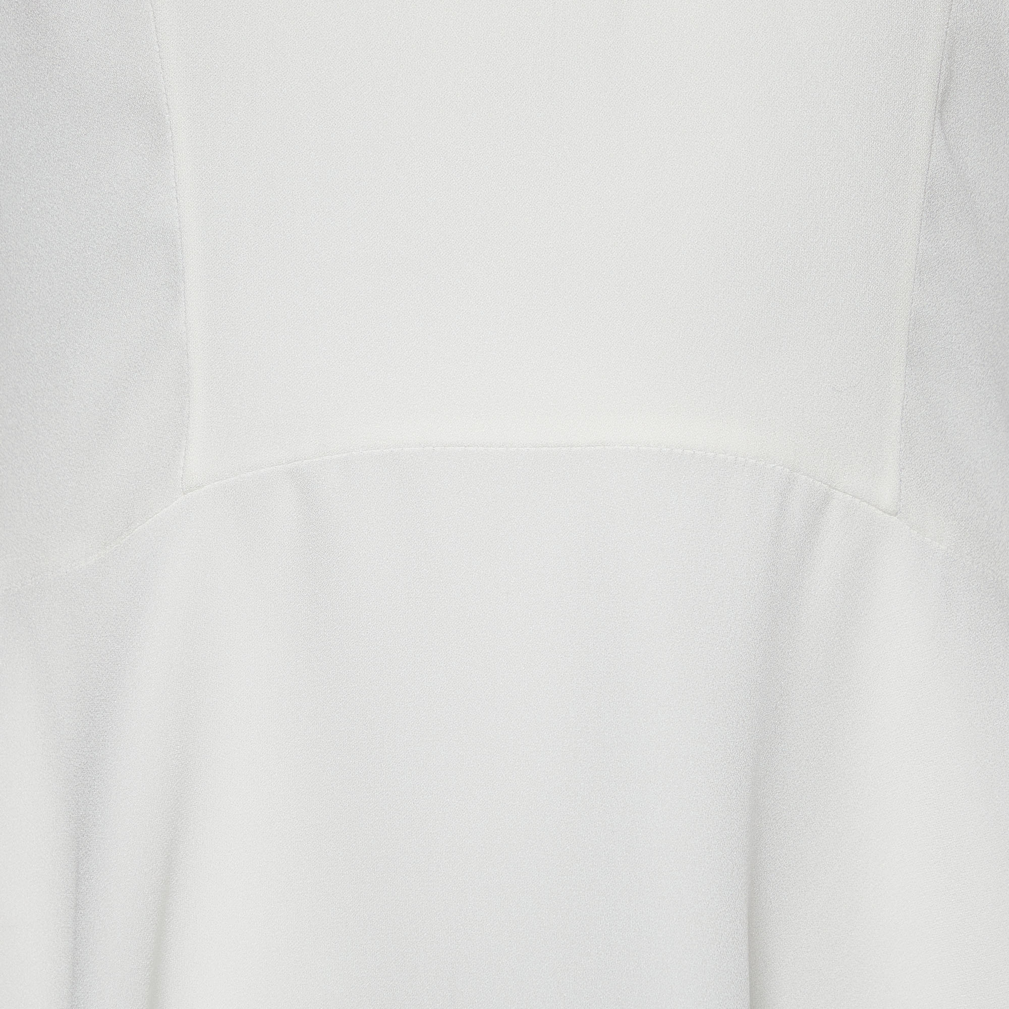 Alexander McQueen White Crepe Sleeveless Asymmetric Peplum Top M