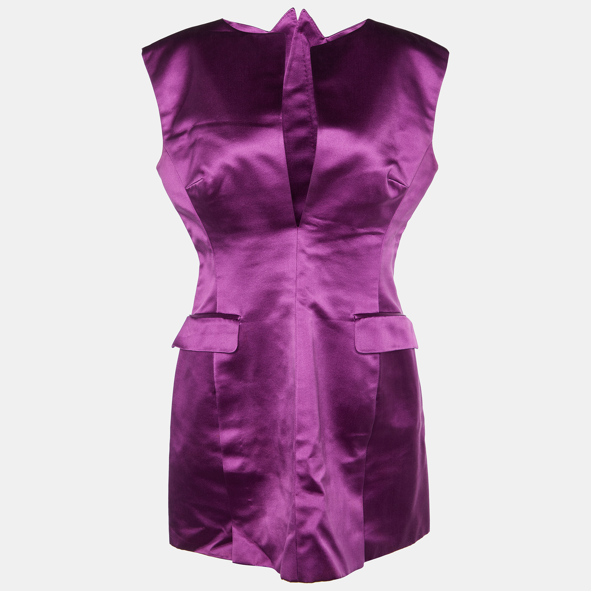 Alexander McQueen Purple Silk Sateen La Dame Bleue Mini Dress L