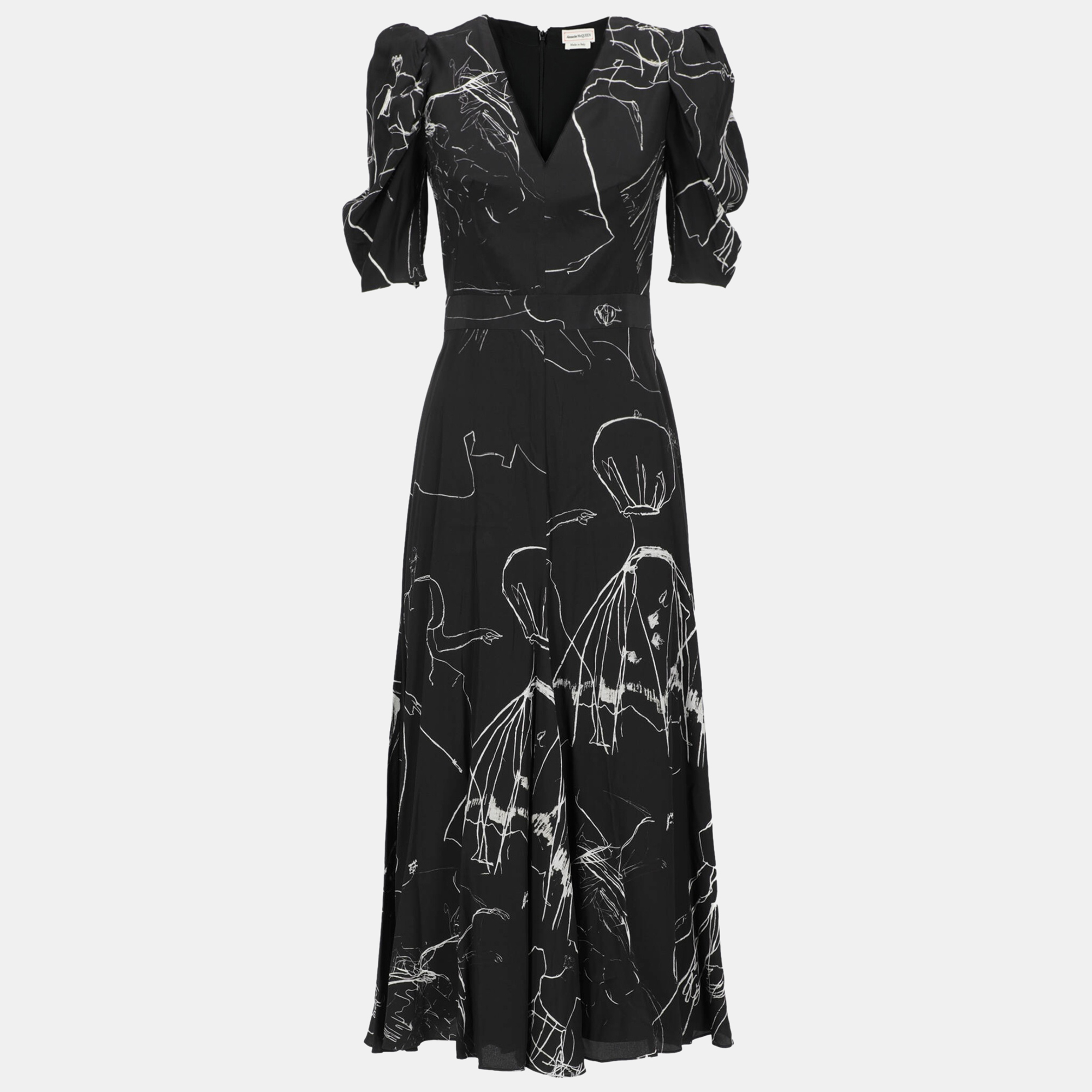 Alexander Mcqueen  Women's Silk Long Dress - Black - S