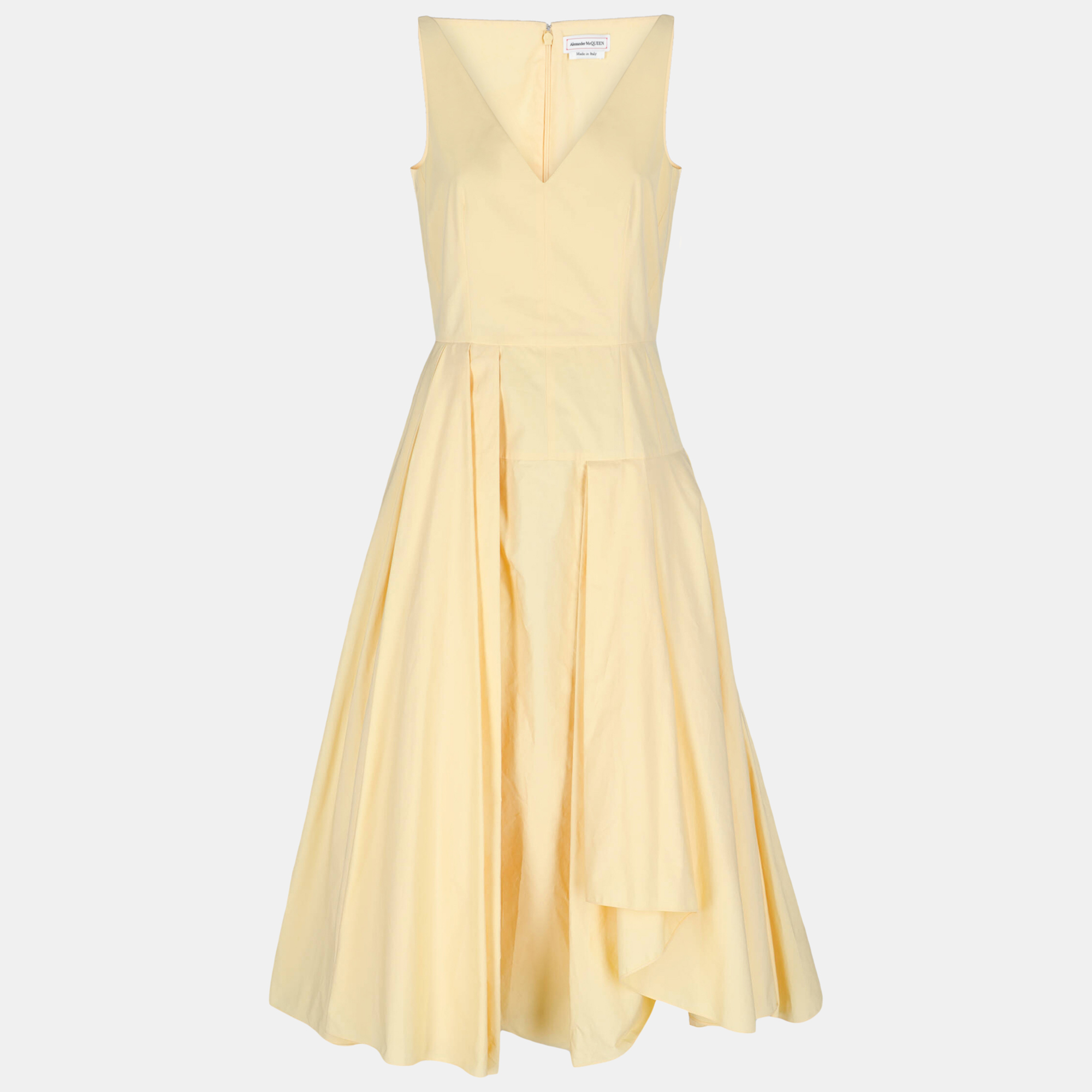 Alexander Mcqueen  Women's Cotton Longuette Dress - Yellow - M