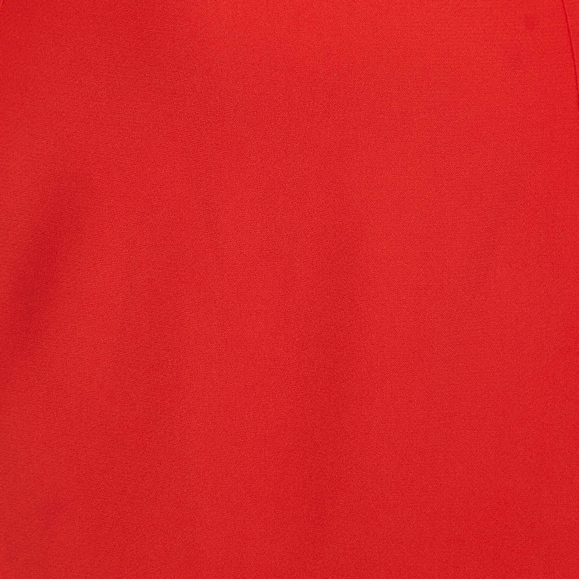 Alexander McQueen Orange Crepe Pencil Skirt L