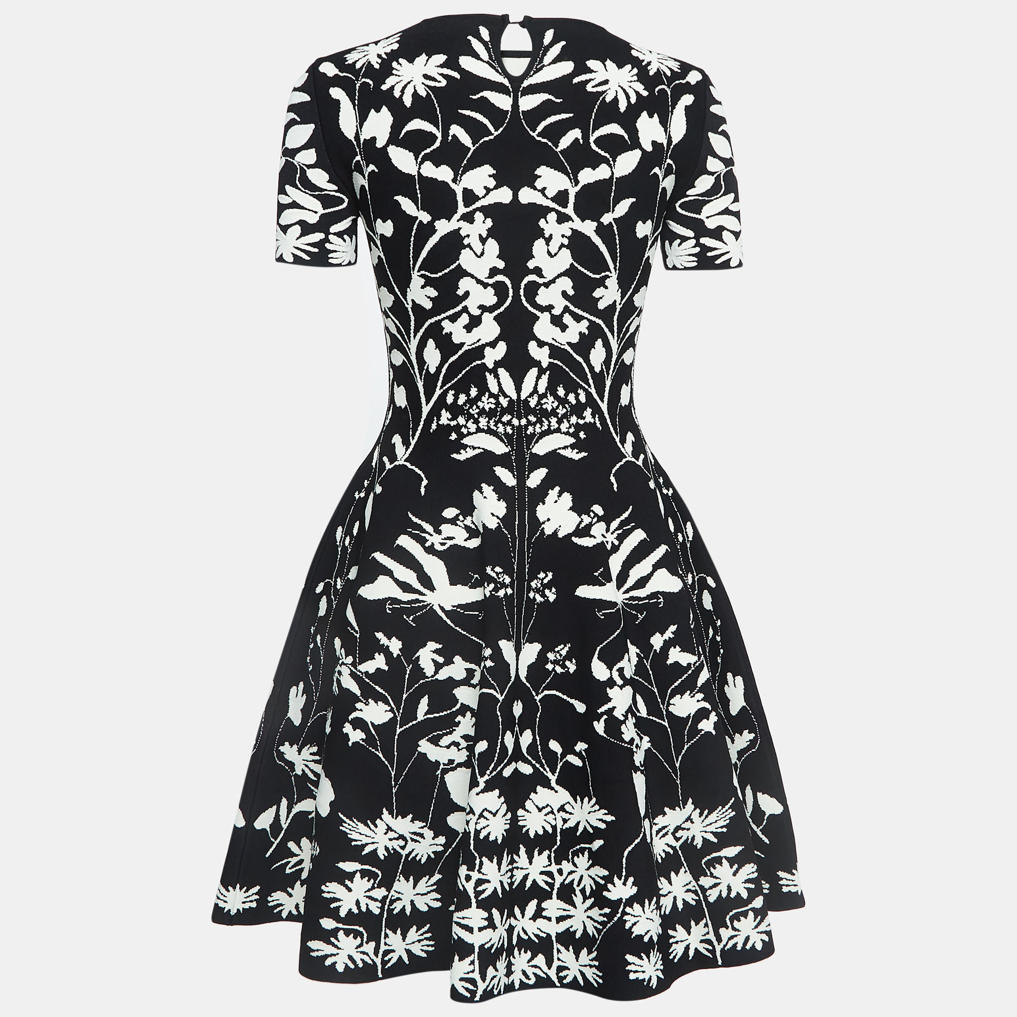 

Alexander McQueen Black/White Jacquard Knit Short Dress