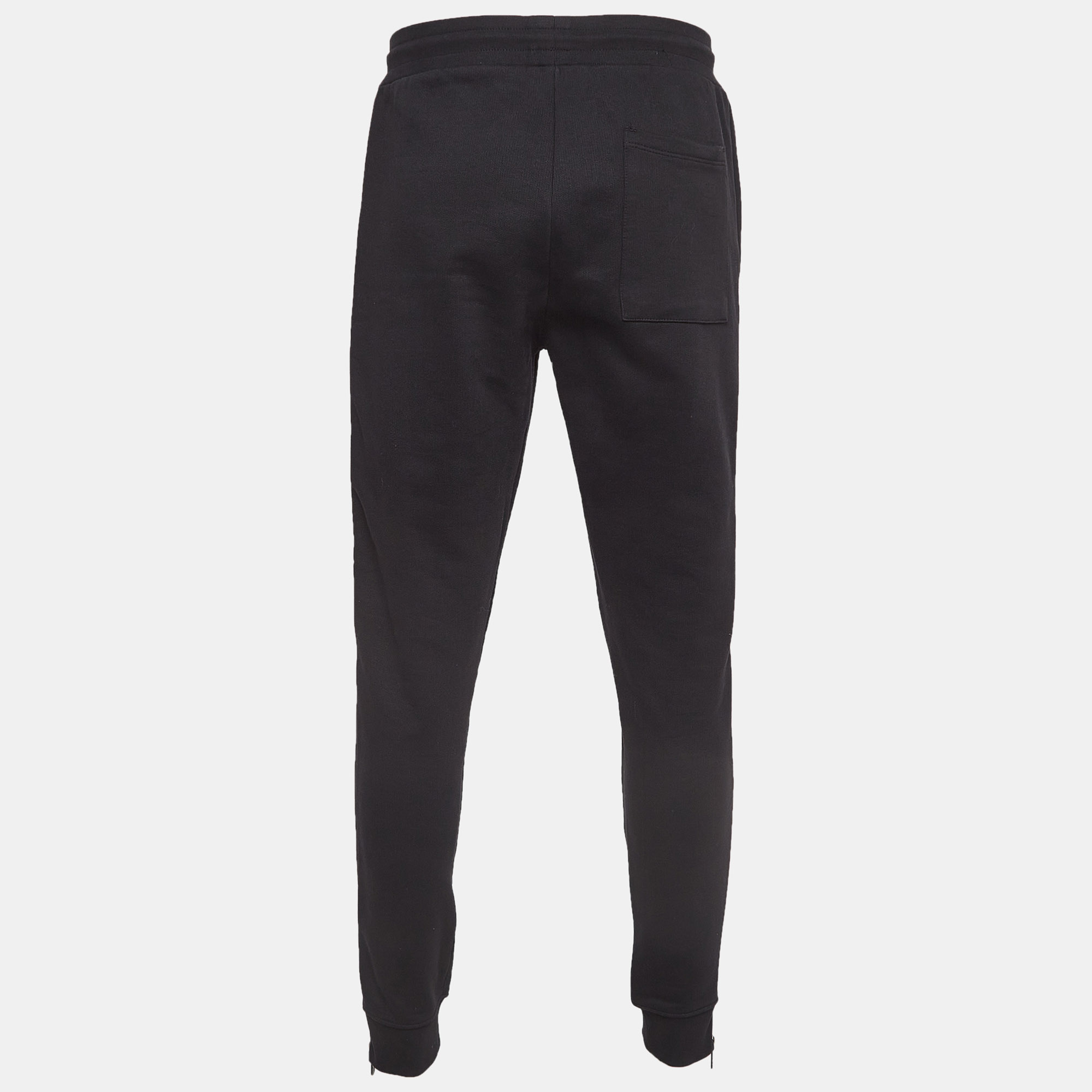 Alexander McQueen Black Heavy Knit Zipper Detail Joggers M